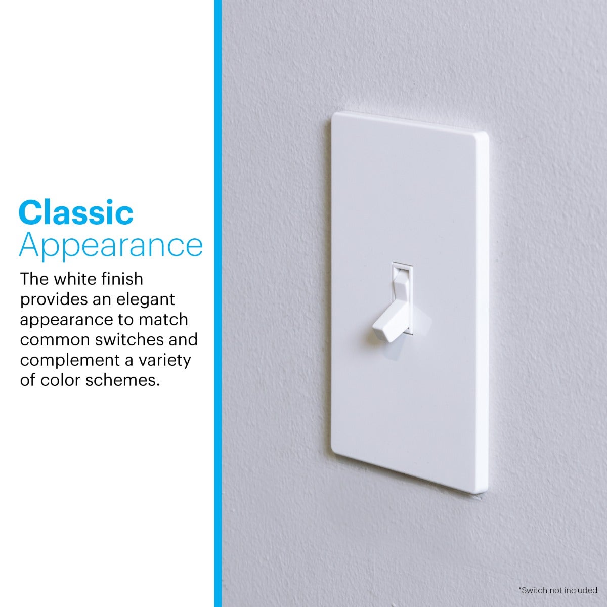 Power Gear Single Toggle Screwless Wall Plate, White, 10 Pack