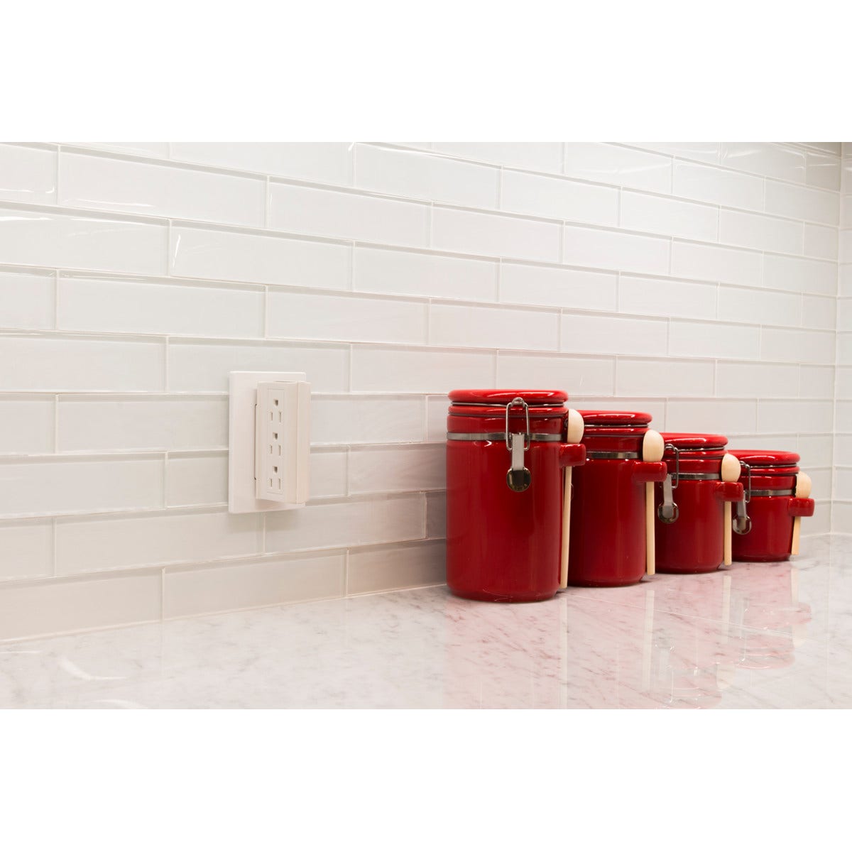 GE 6-Outlet Side-Access Wall Tap, White
