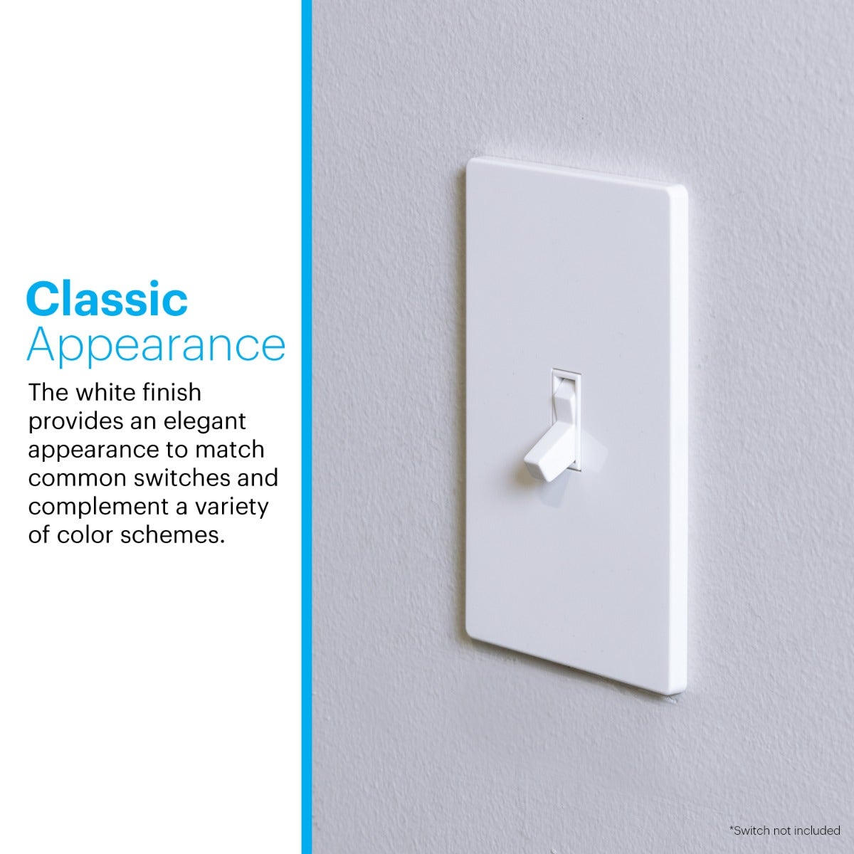 Power Gear Single Toggle Screwless Wall Plate, White