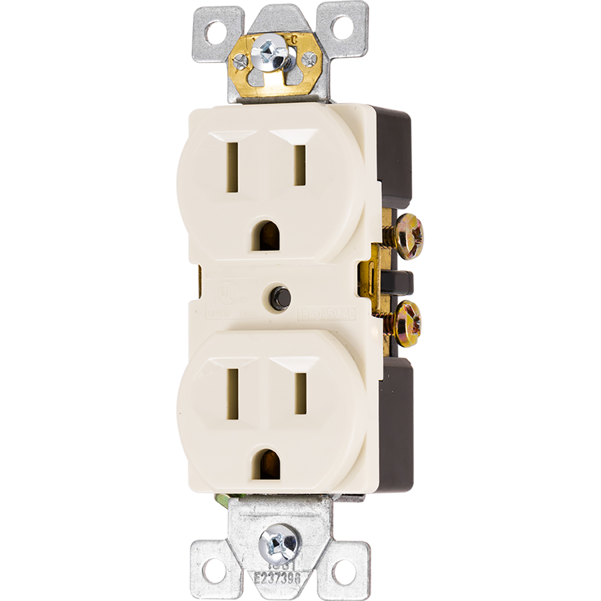 GE UltraPro Grounding Duplex Heavy-Duty Receptacle, Light Almond