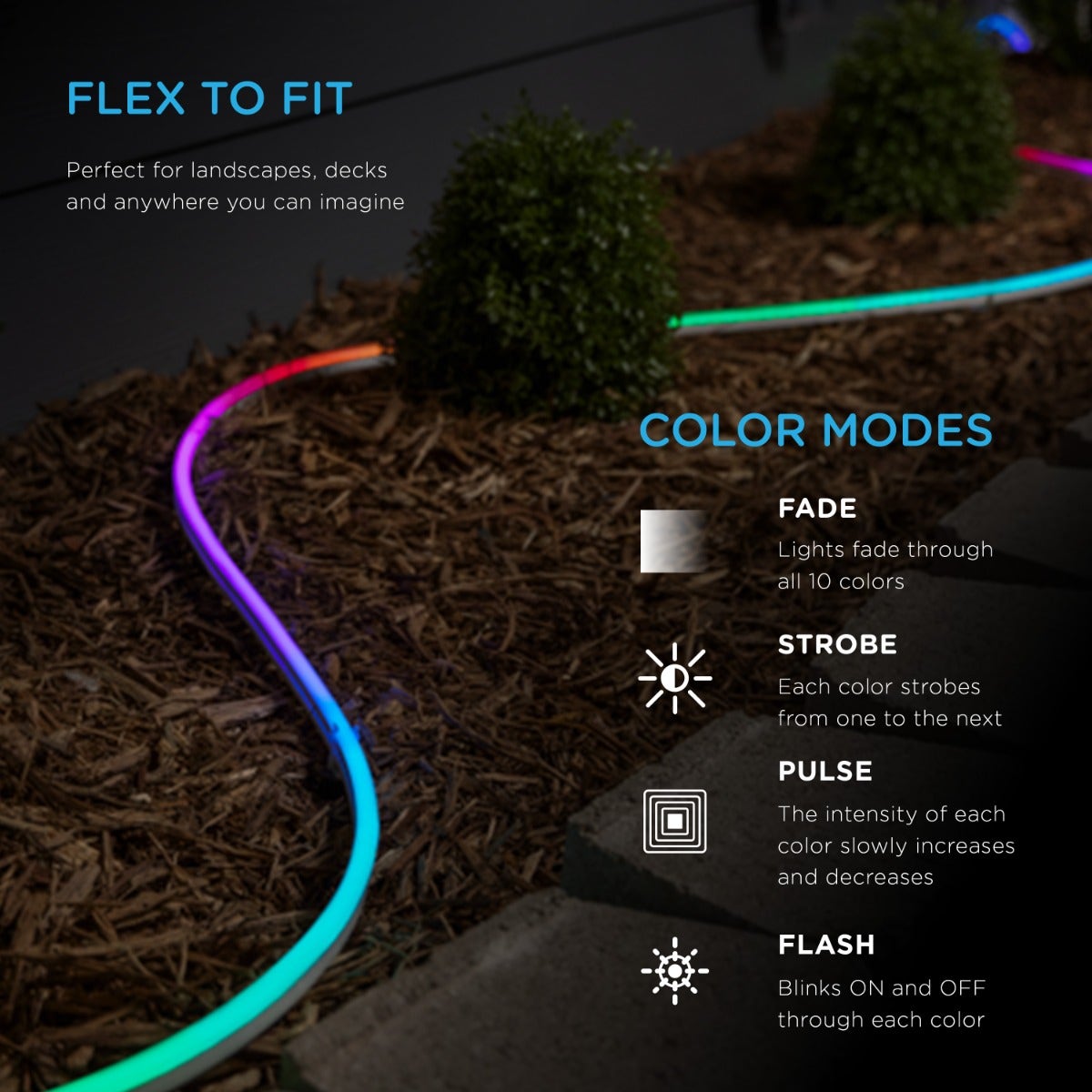 Enbrighten Indoor/Outdoor LED Flex Light, 16.5ft., Color Changing