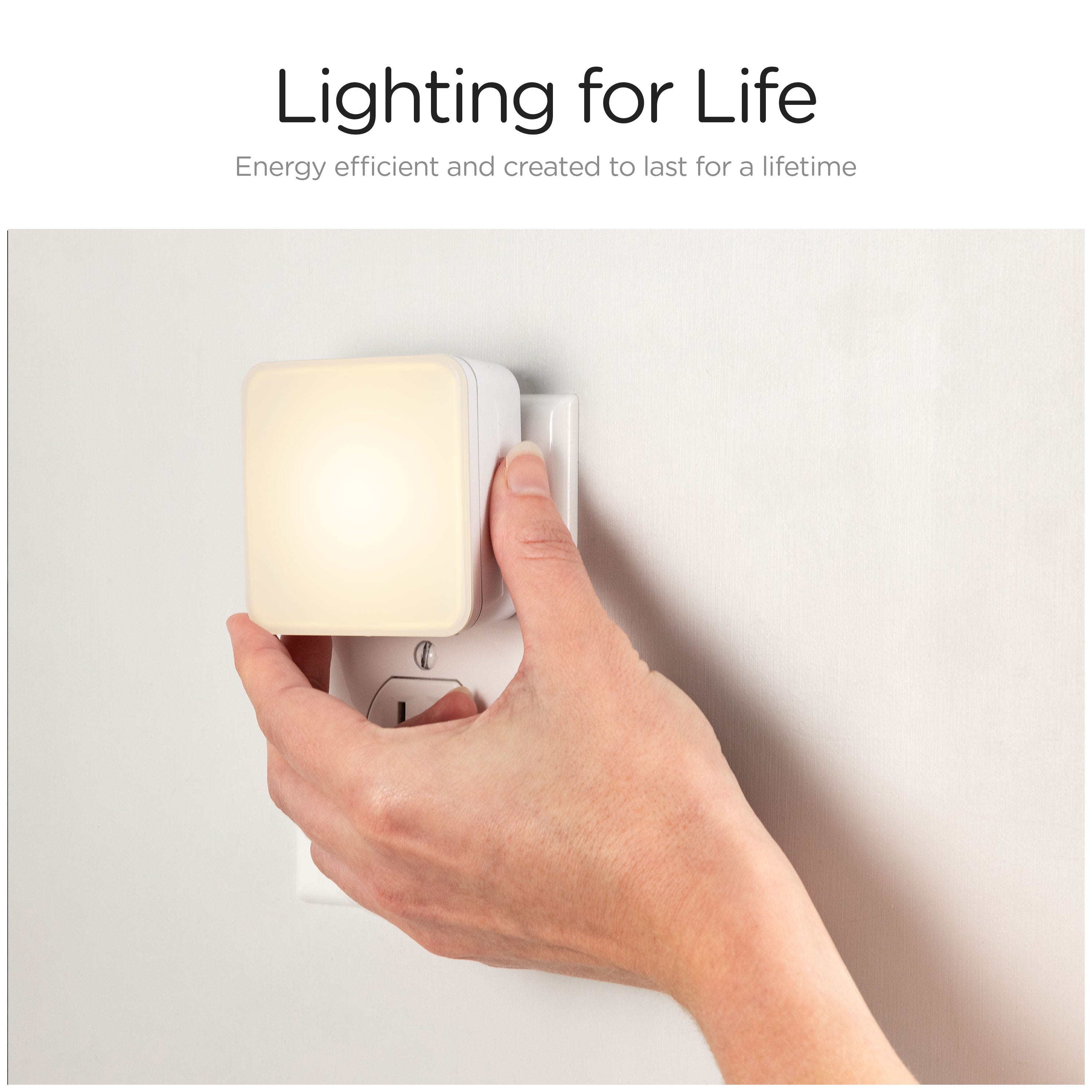 Enbrighten Light Sensing Dimmable LED Night Light, White
