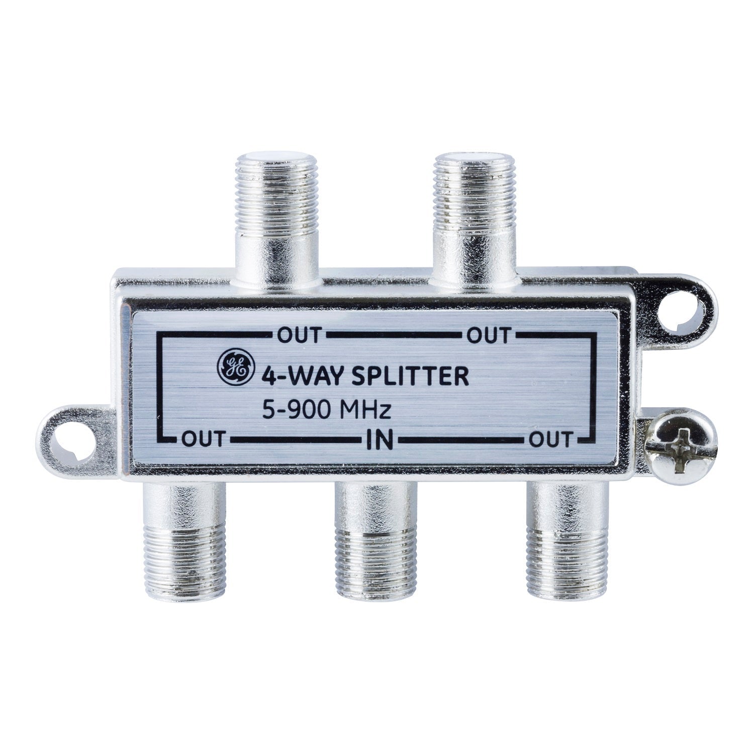 GE 4-Way Signal Splitter, Silver