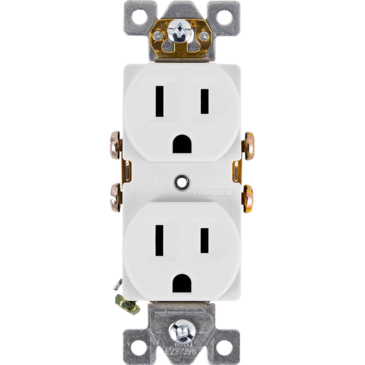GE UltraPro Grounding Duplex Heavy-Duty Receptacle, White