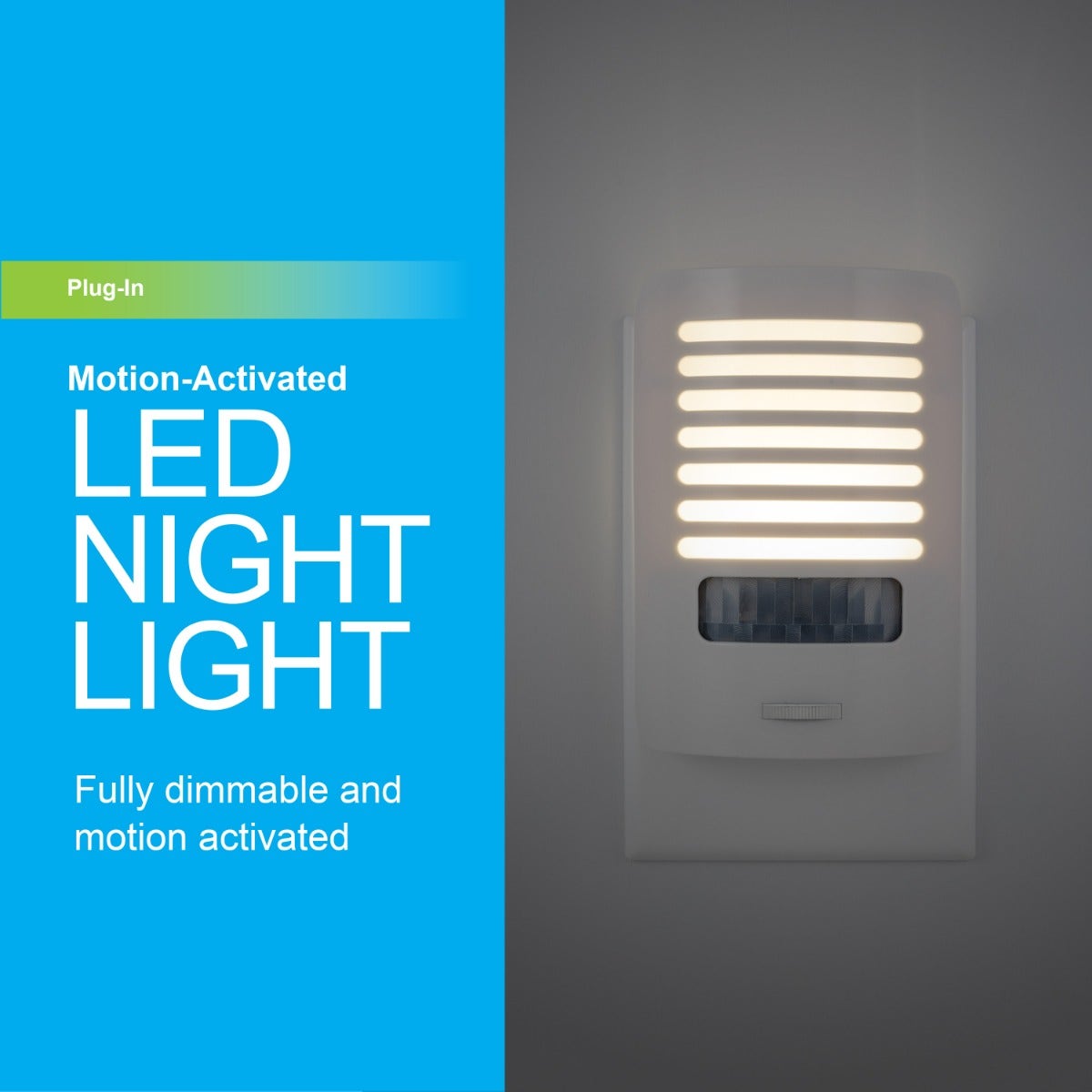 GE Motion Sensing Dimmable LED Night Light, White