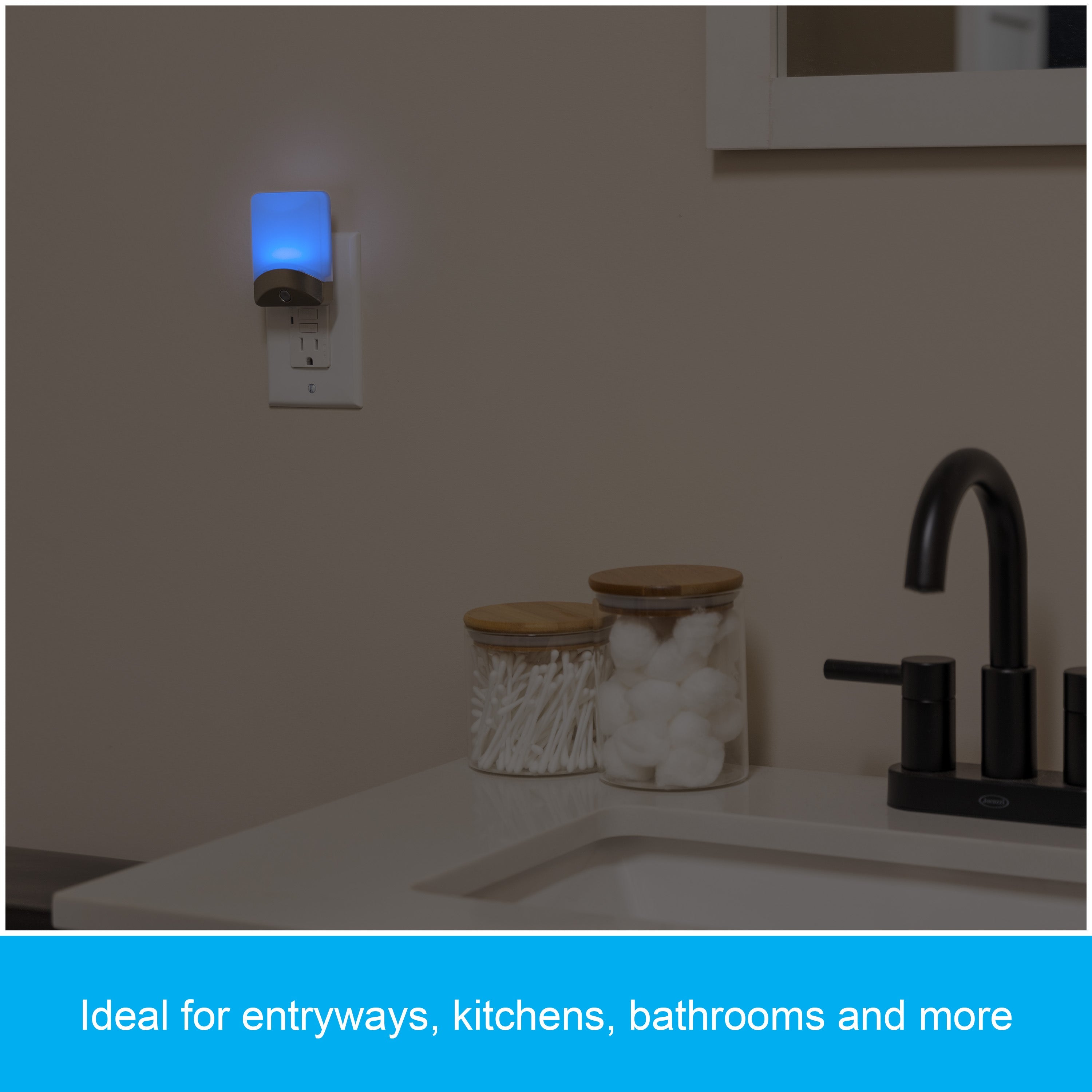 GE Color Changing Light Sensing LED Night Light, Brushed Nickel