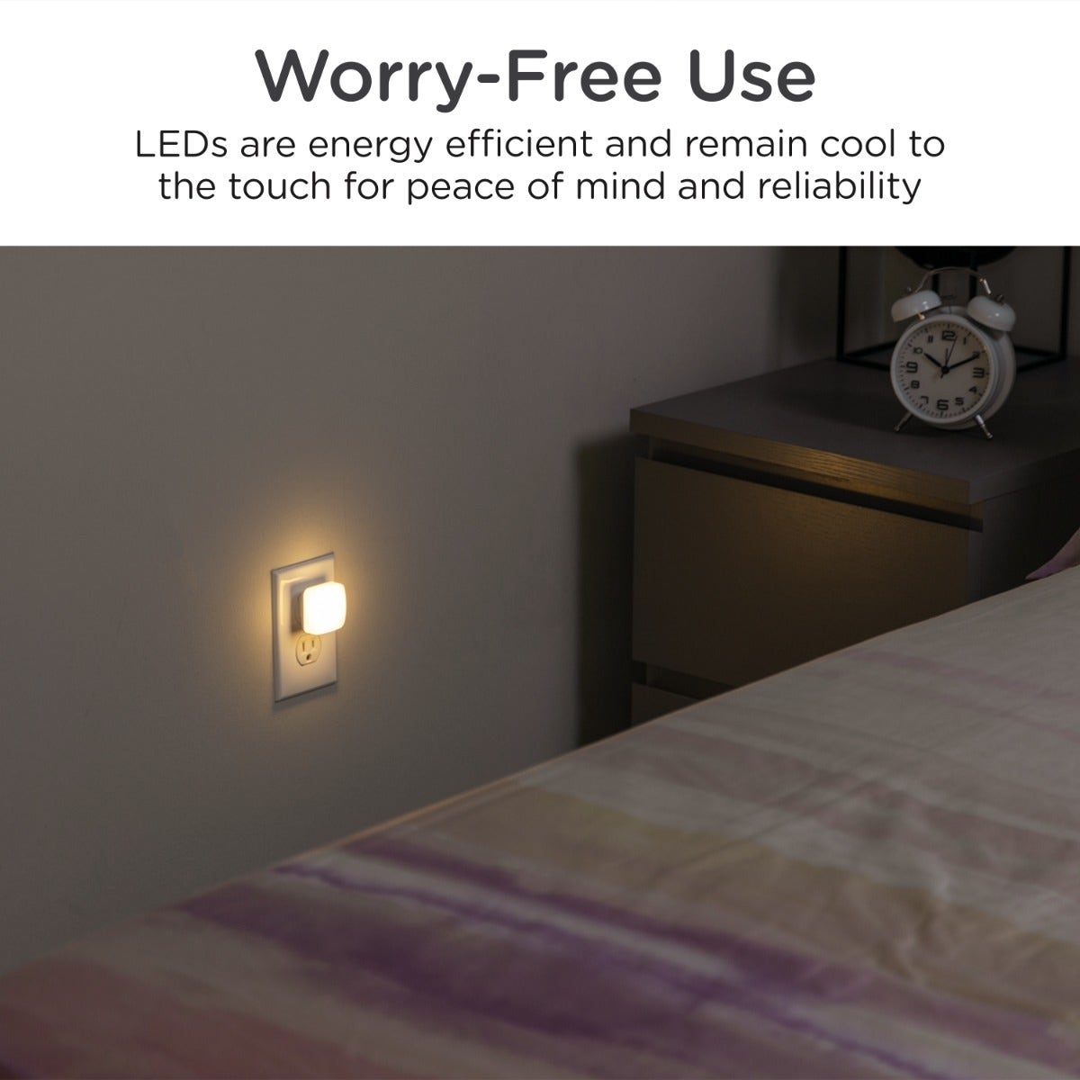 Lights by Night Square GLO Dot LED Night Light, White, 6 Pack
