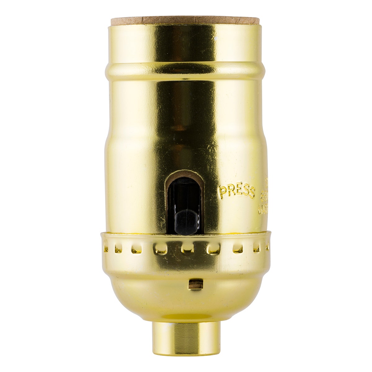 Power Gear Push On/Off Lamp Socket, Brass