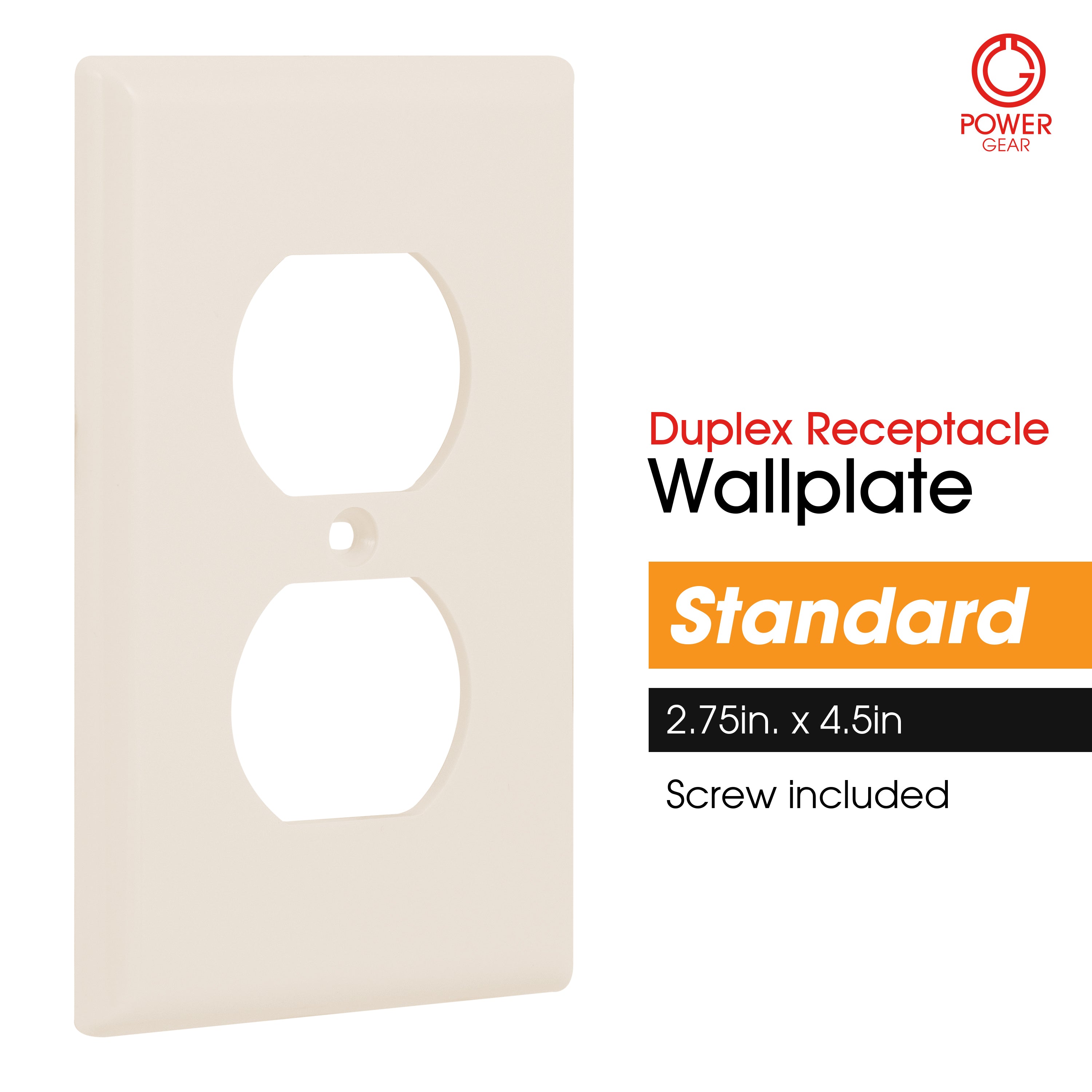 Power Gear Outlet Wall Plate Cover, Light Almond