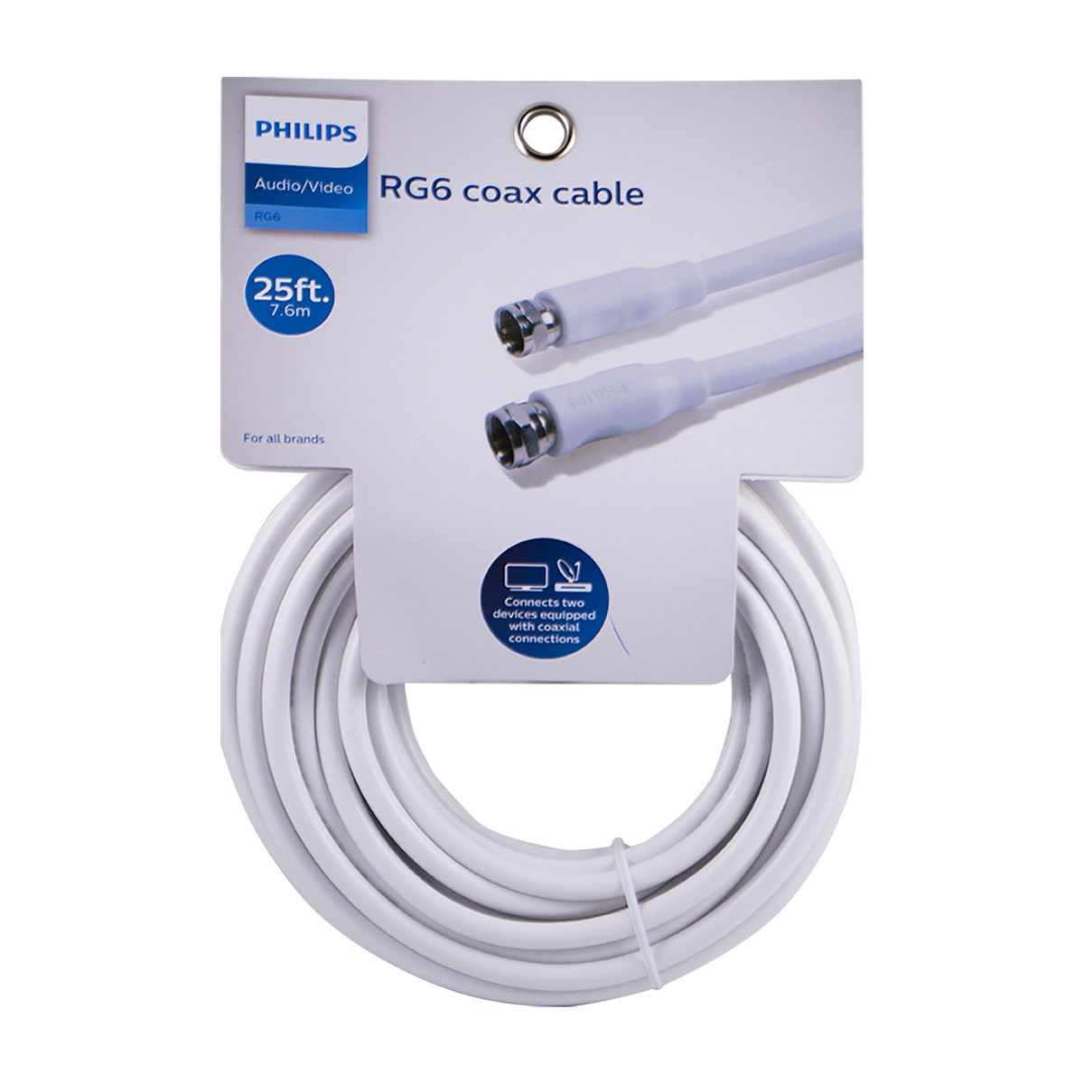 Philips 25 ft. RG6 Coaxial Cable, White