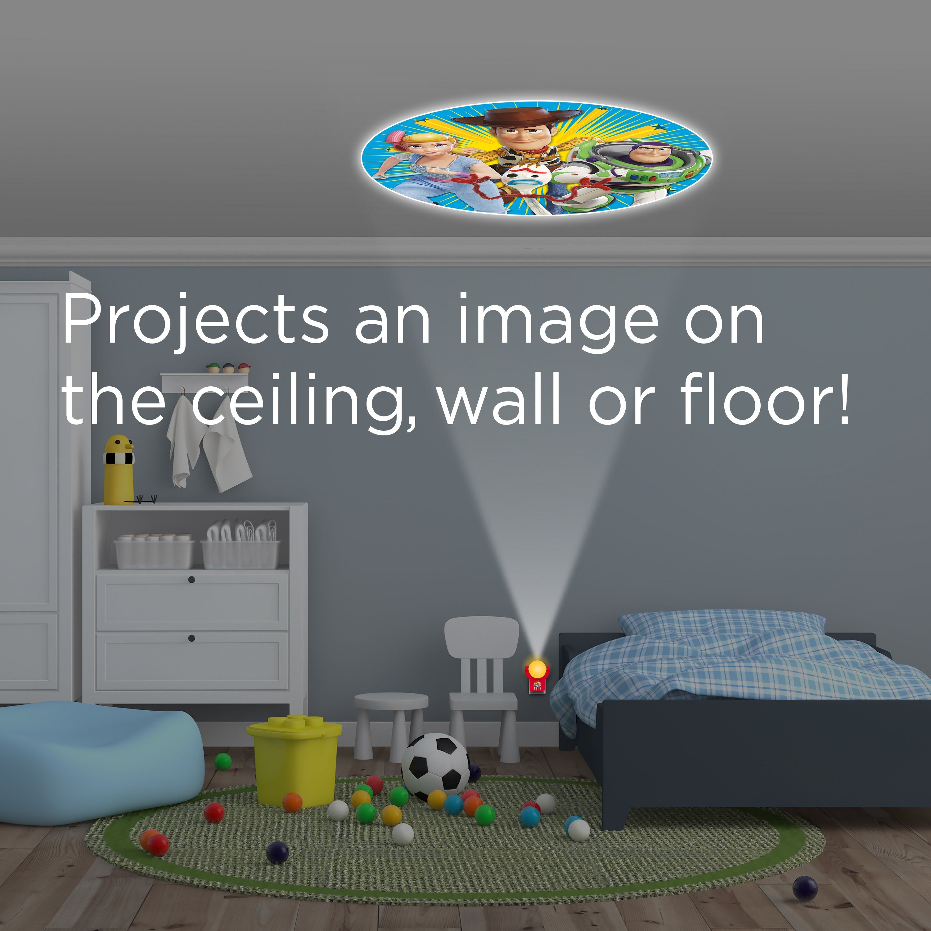 Projectables Disney Pixar Toy Story 4 Light Sensing LED Night Light, Red