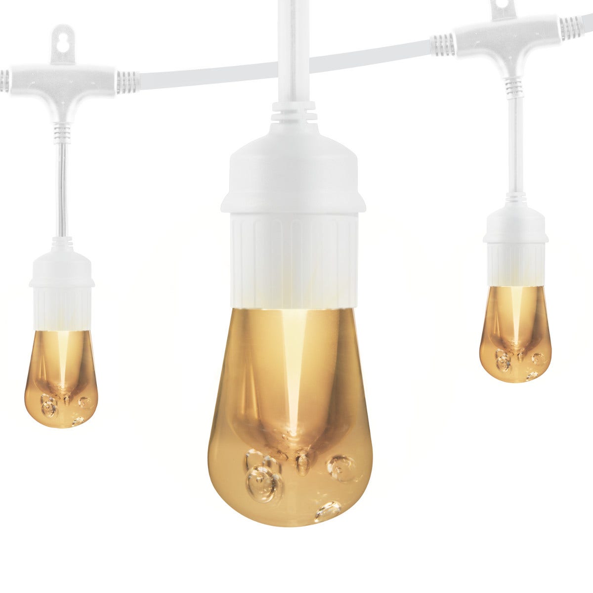 Enbrighten Vintage LED Cafe Lights, 12 Bulbs, 24ft. White Cord