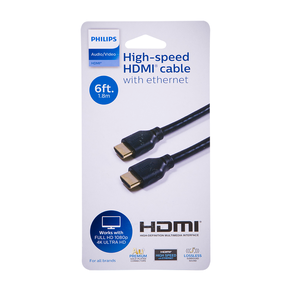 Philips 6 ft. HDMI Cable with Ethernet, Black