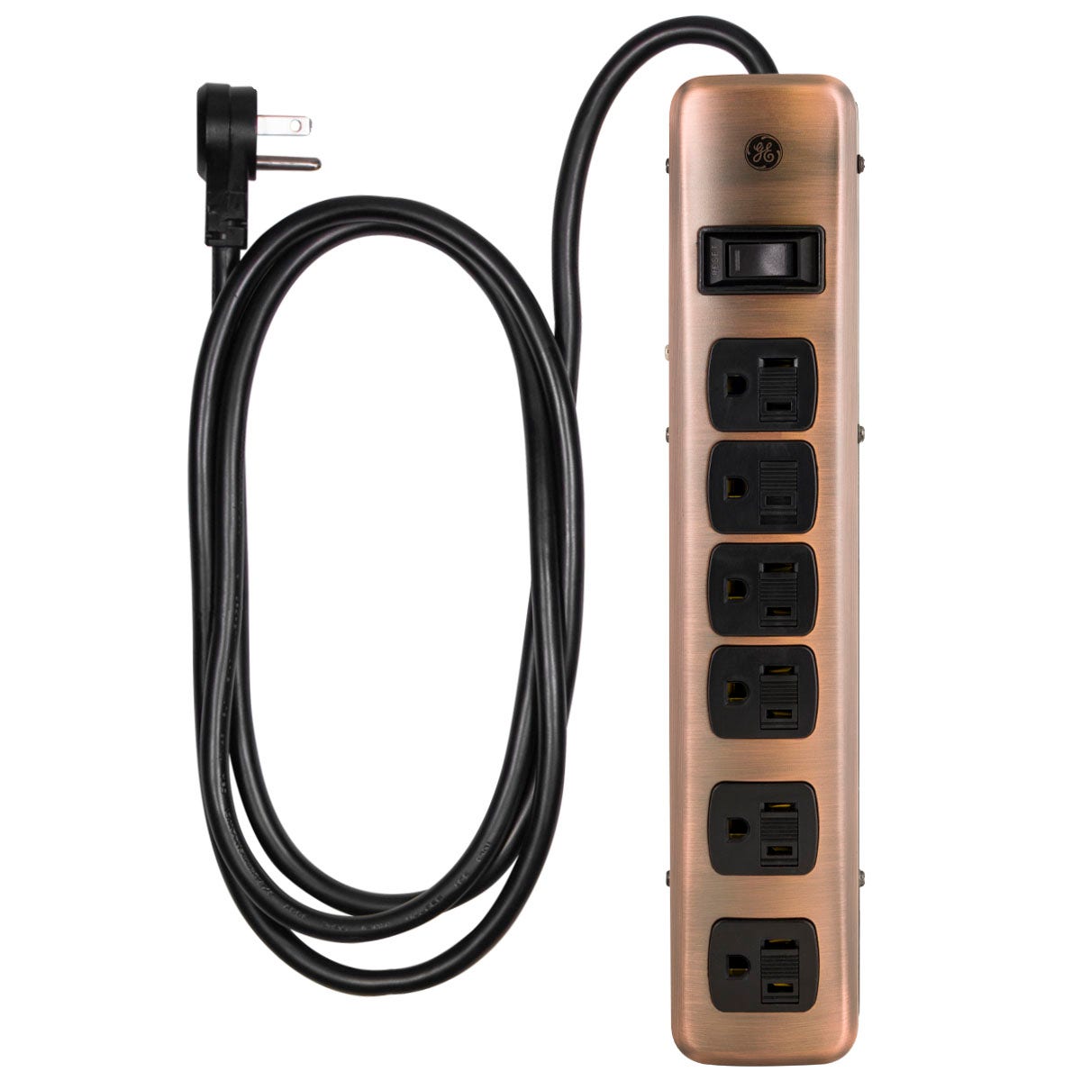 GE 6-Outlet 4ft. Surge Protector, Oil-Rubbed Bronze