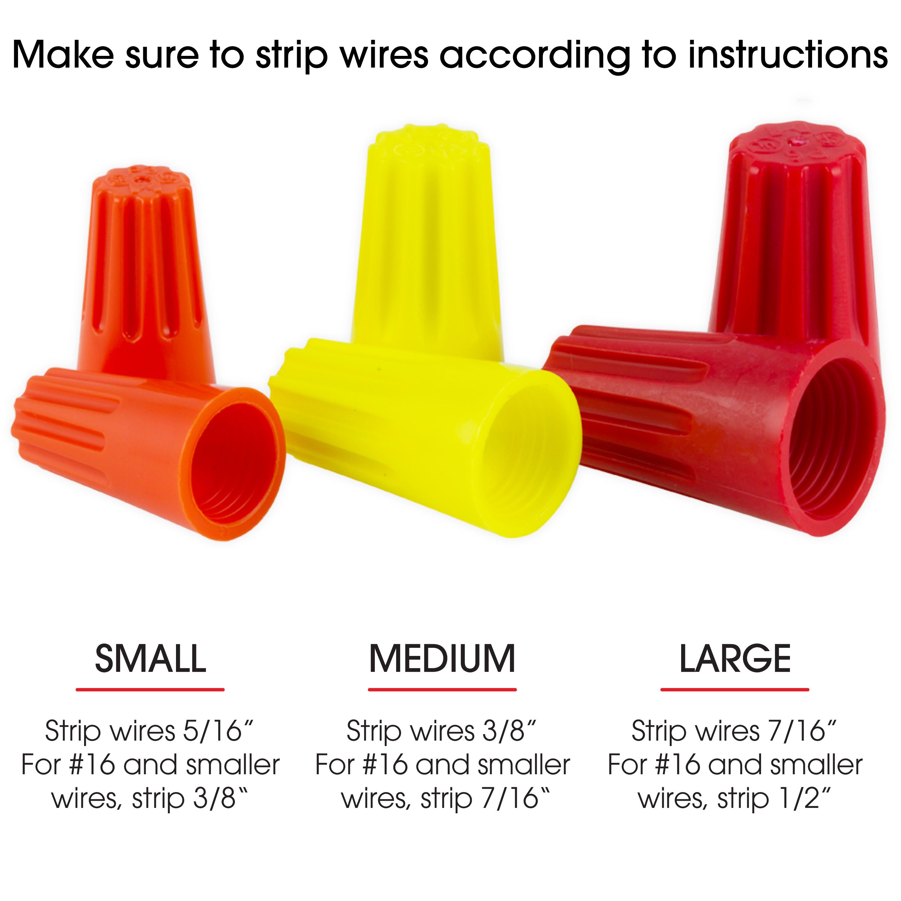 Power Gear Wire Connectors, Red, Yellow, Orange, 25 Pack