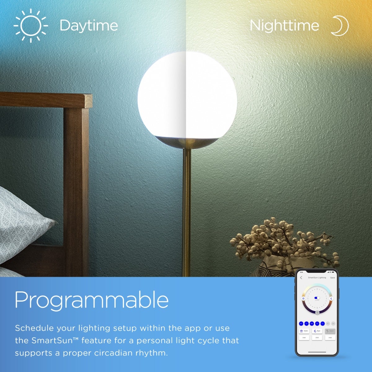 Enbrighten WiFi VIBE Color-Changing LED Tabletop Lamp with USB Charging, Brass