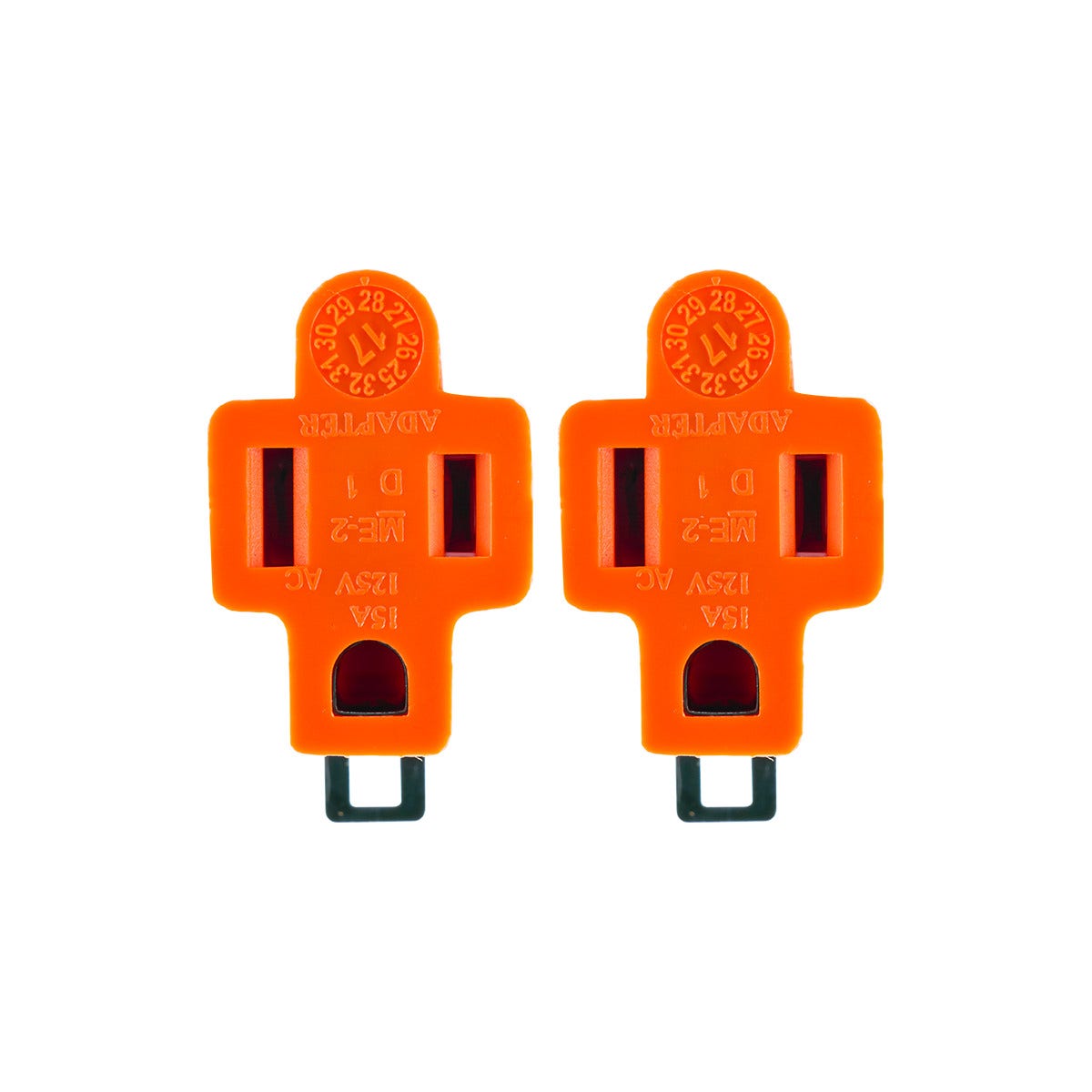 GE Polarized Grounded Adapter, 2 Pack, Orange