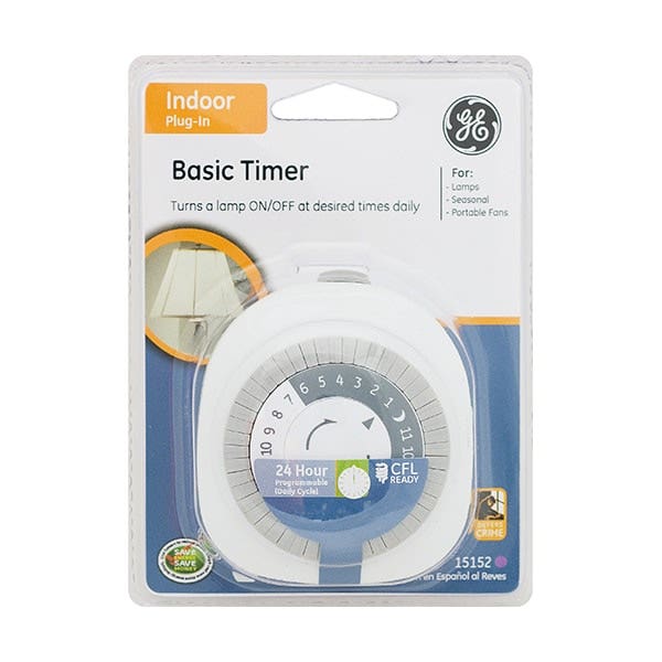 GE Indoor Plug-In 24-Hour Mechanical Timer, White