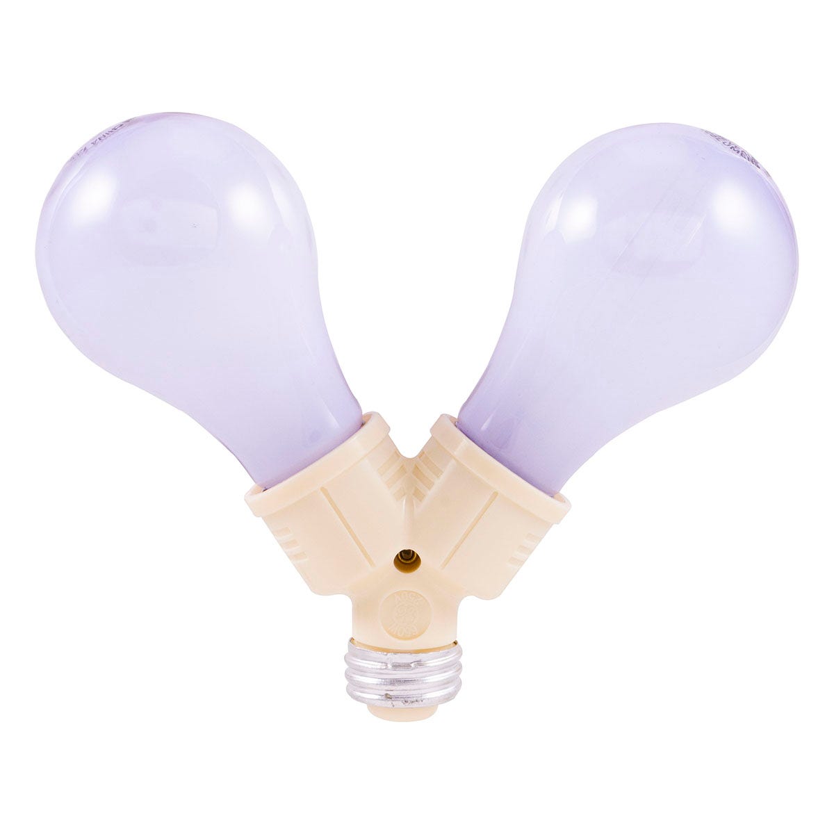Power Gear Twin Light Socket Adapter, Ivory