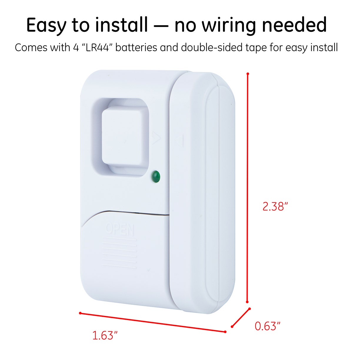 GE Battery-Operated Magnetic Window or Door Alarm, 5 Pack, White