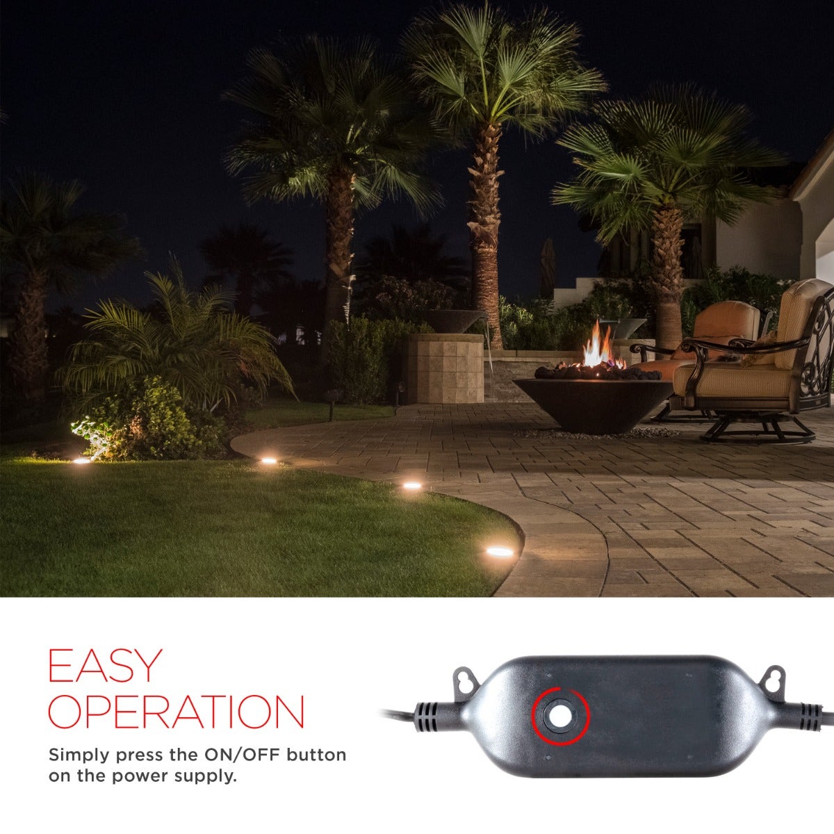 UltraPro Warm White LED Landscape Lights, 6 Pucks, 50 ft. Black Cord