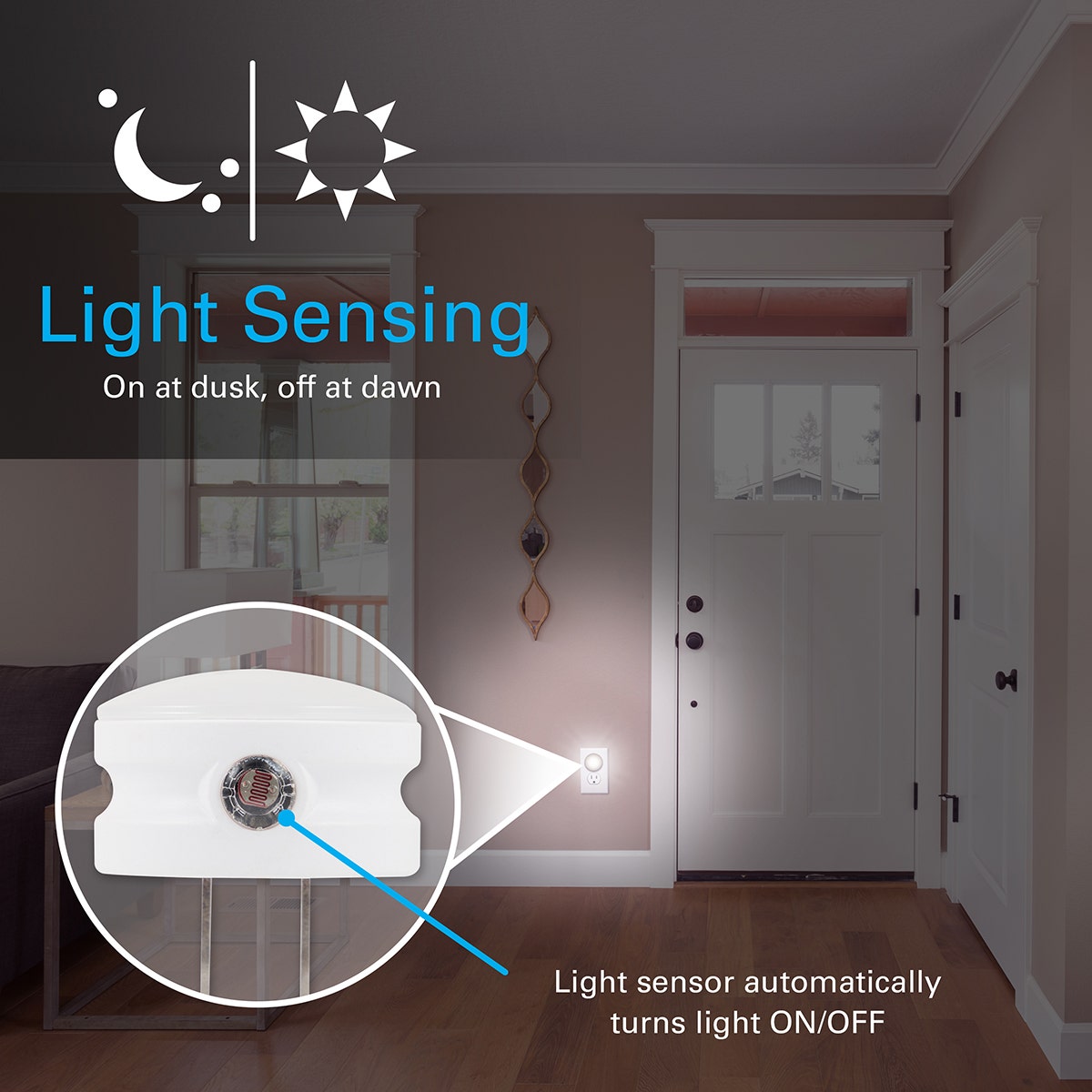 Lights by Night LED GLO Dot Light Sensing Night Light, 4 Pack, White