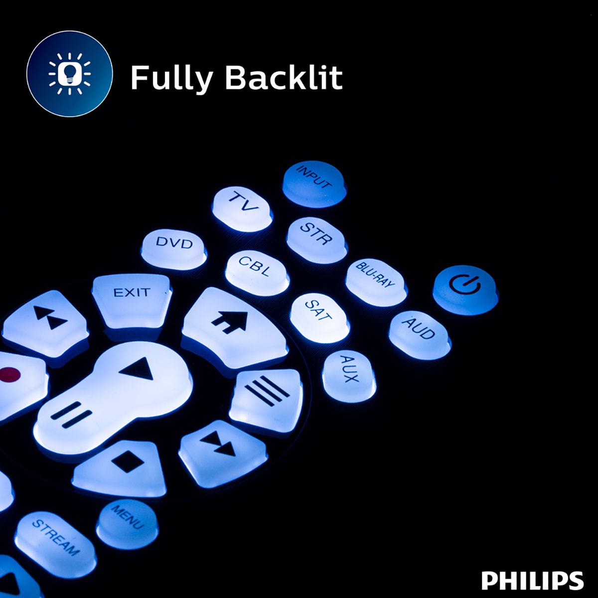 Philips Elite 8-Device Universal Remote, Black