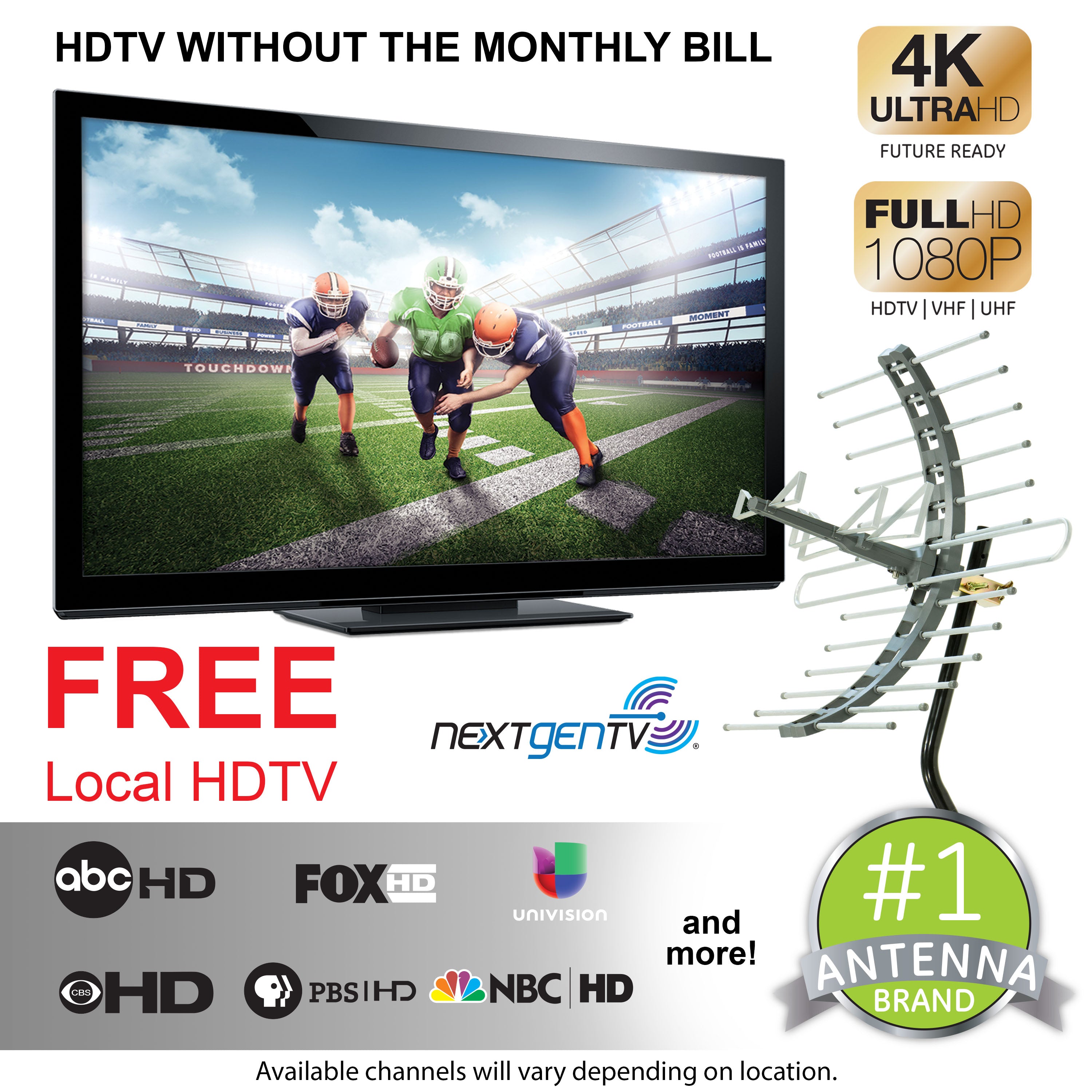 GE-branded Pro Attic-Mount HD TV Antenna