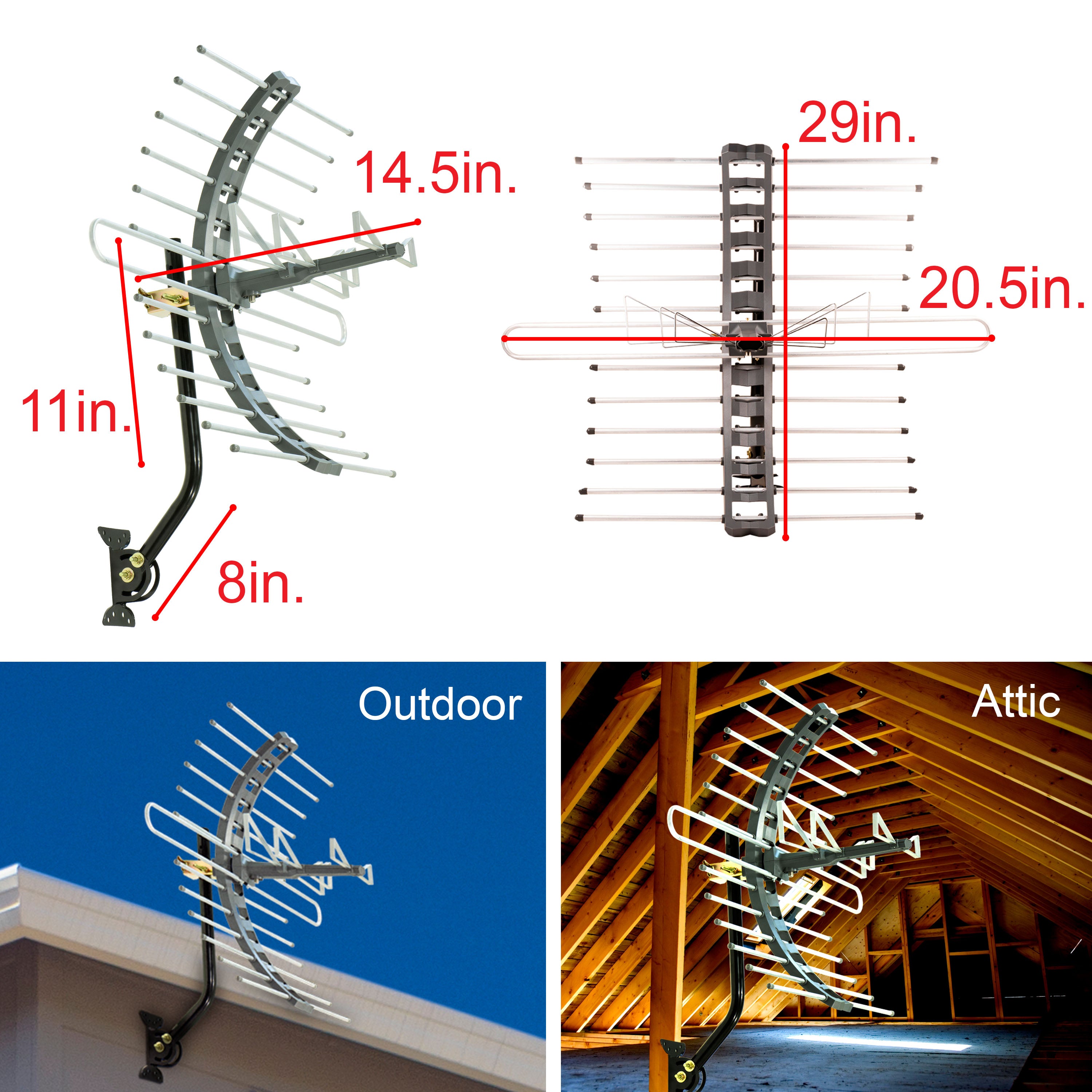 GE-branded Pro Attic-Mount HD TV Antenna