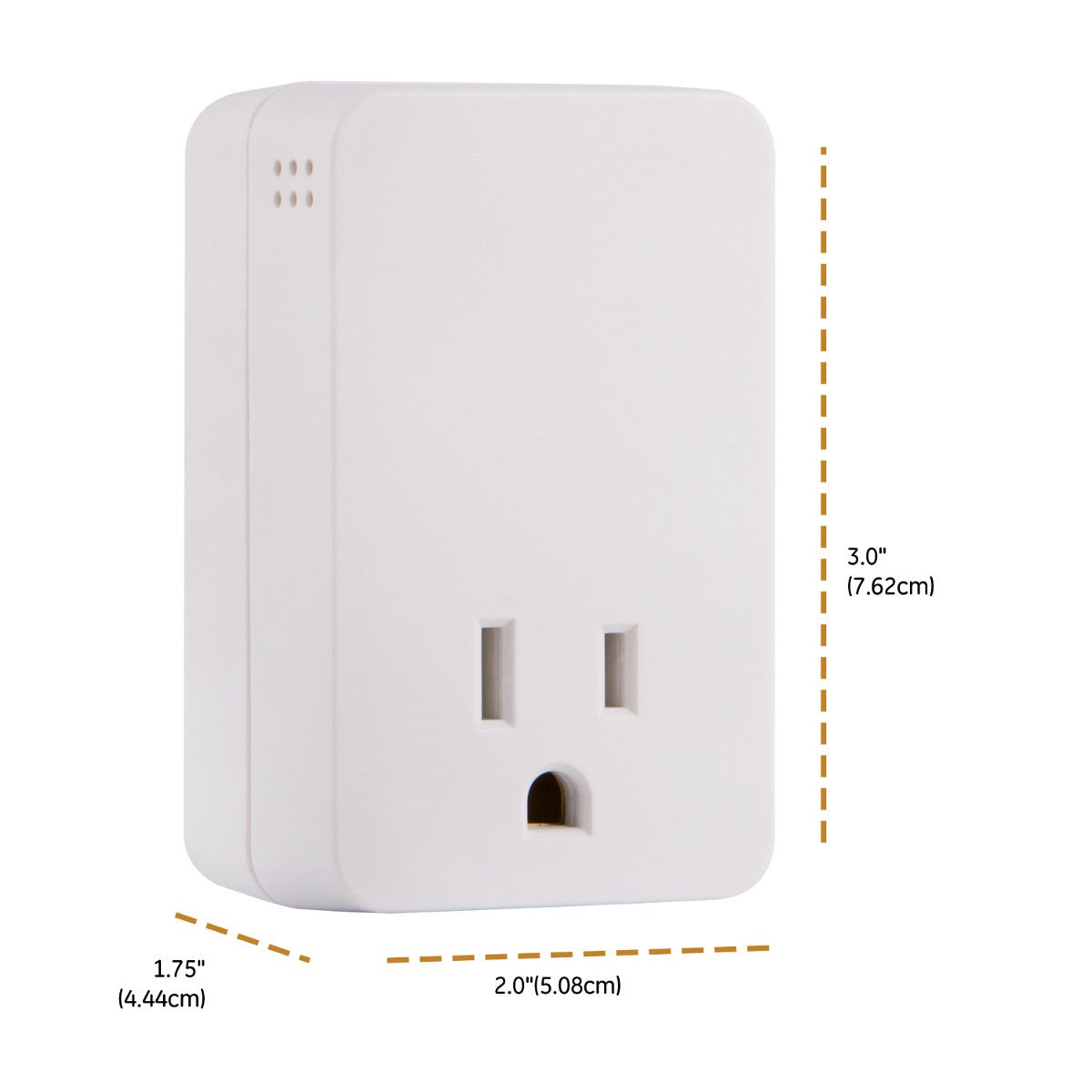 GE UltraPro 1-Outlet Wall Tap with Surge Protection and Audible Alarm, White