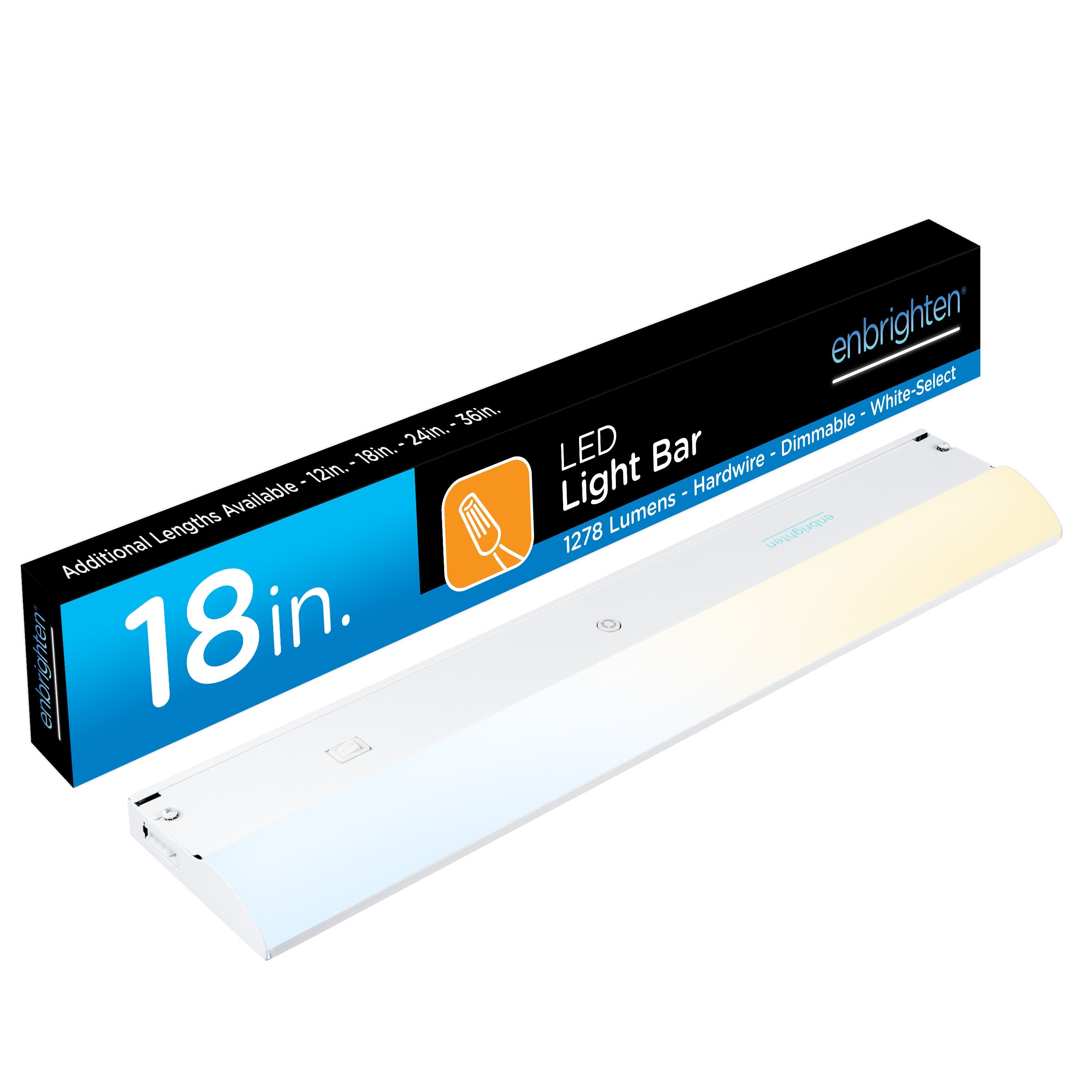 Enbrighten 18in. Direct Wire LED Light Bar, White