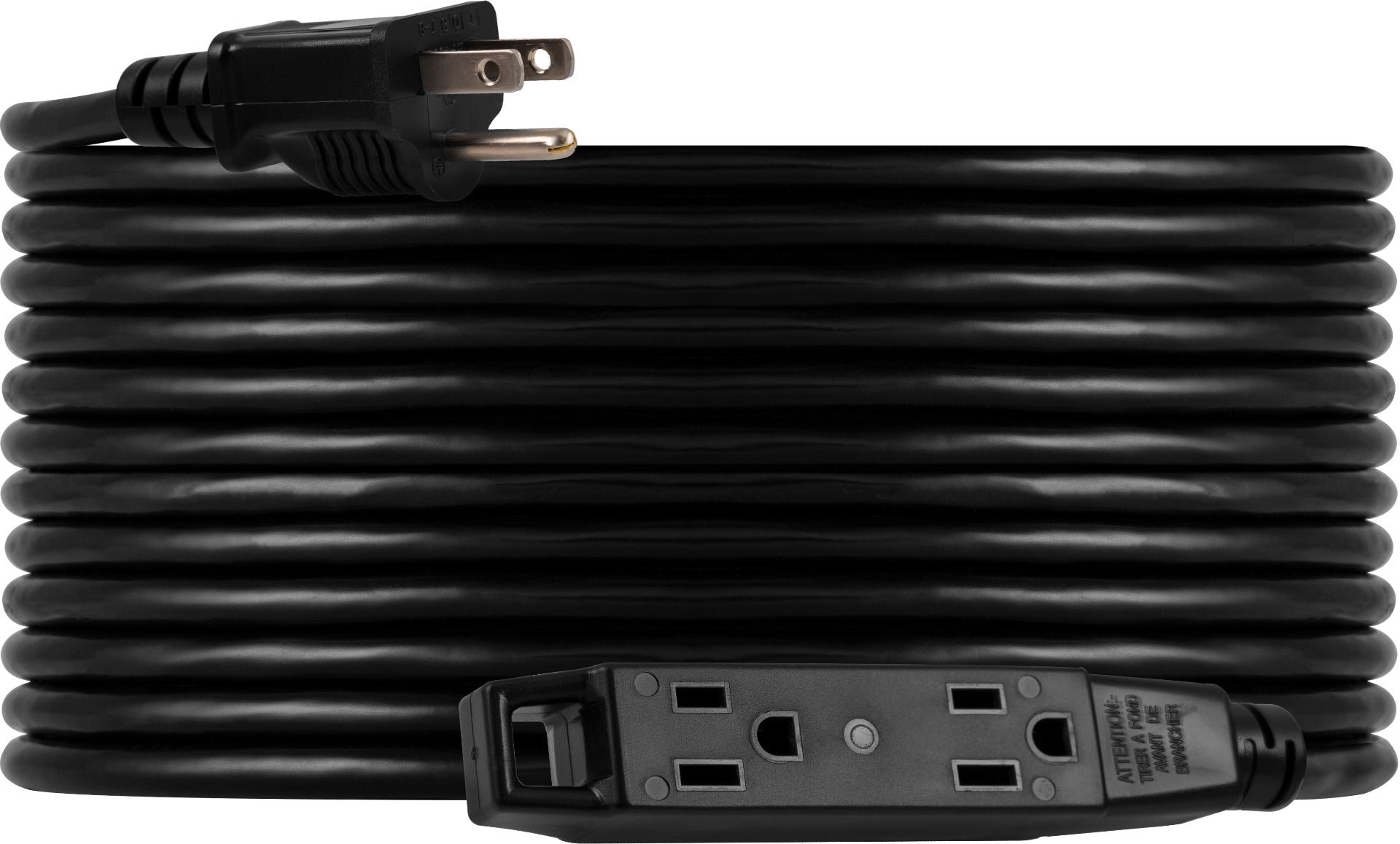 UltraPro 3-Outlet 50ft. Heavy Duty Indoor/Outdoor Extension Cord, Black