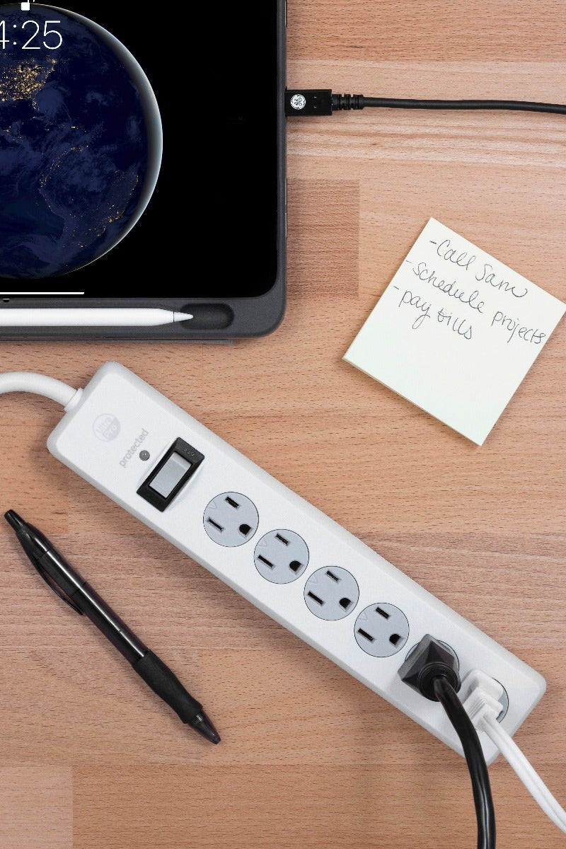 GE UltraPro 6-Outlet 20ft. Surge Protector, White