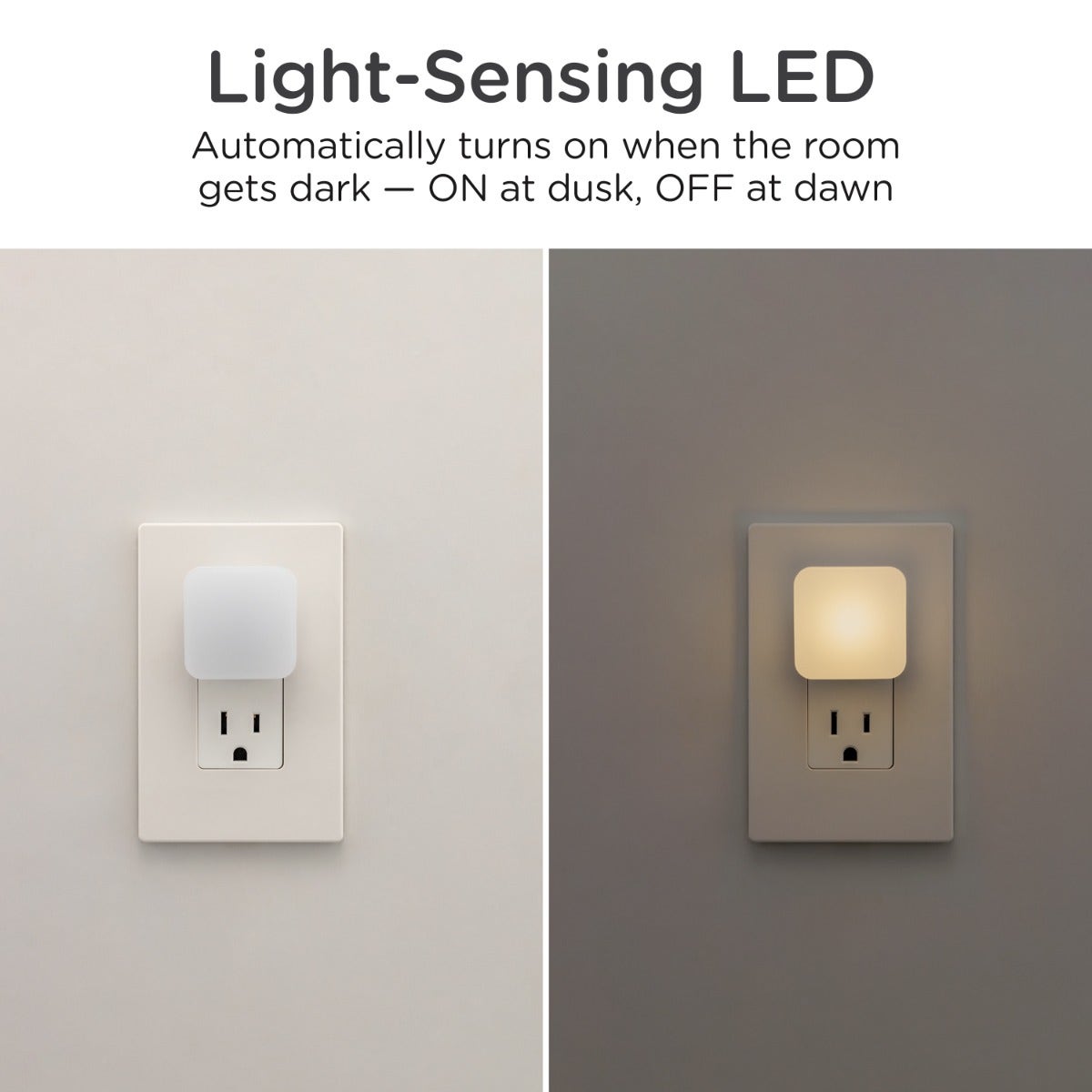 Lights by Night Square GLO Dot LED Night Light, White, 6 Pack