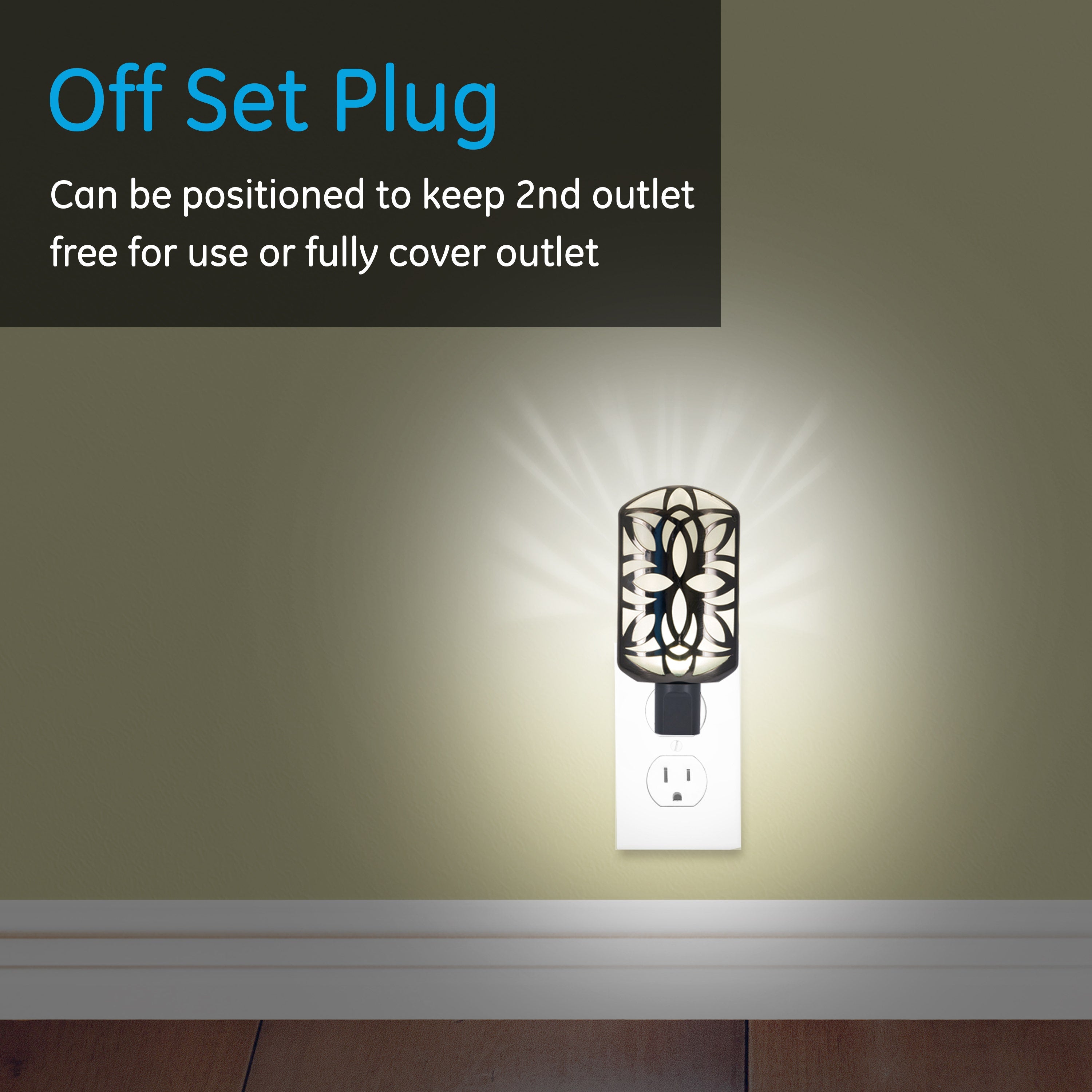 GE Light Sensing LED Night Light, Brushed Nickel