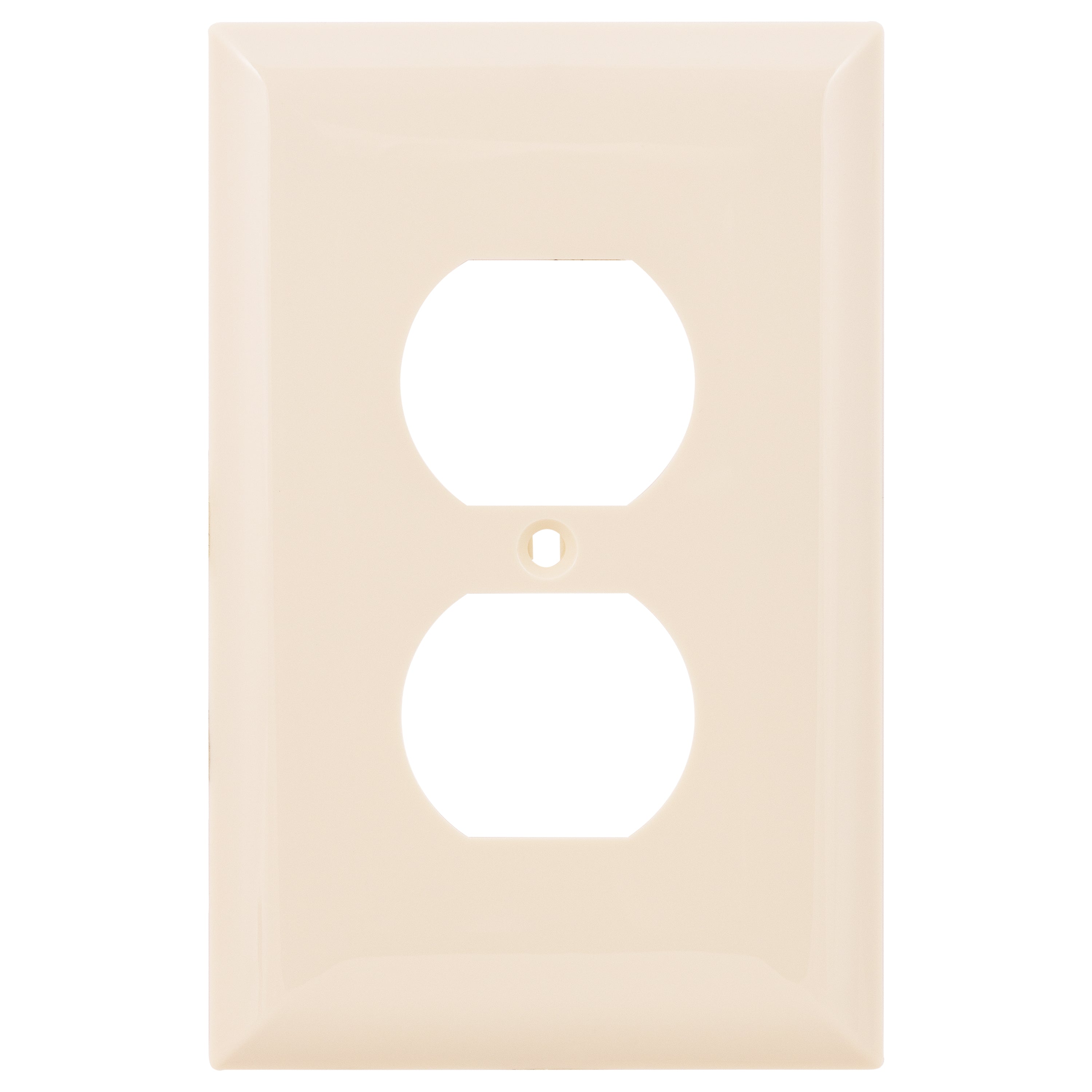 Power Gear Duplex Outlet Receptacle Oversized Wallplate, Light Almond