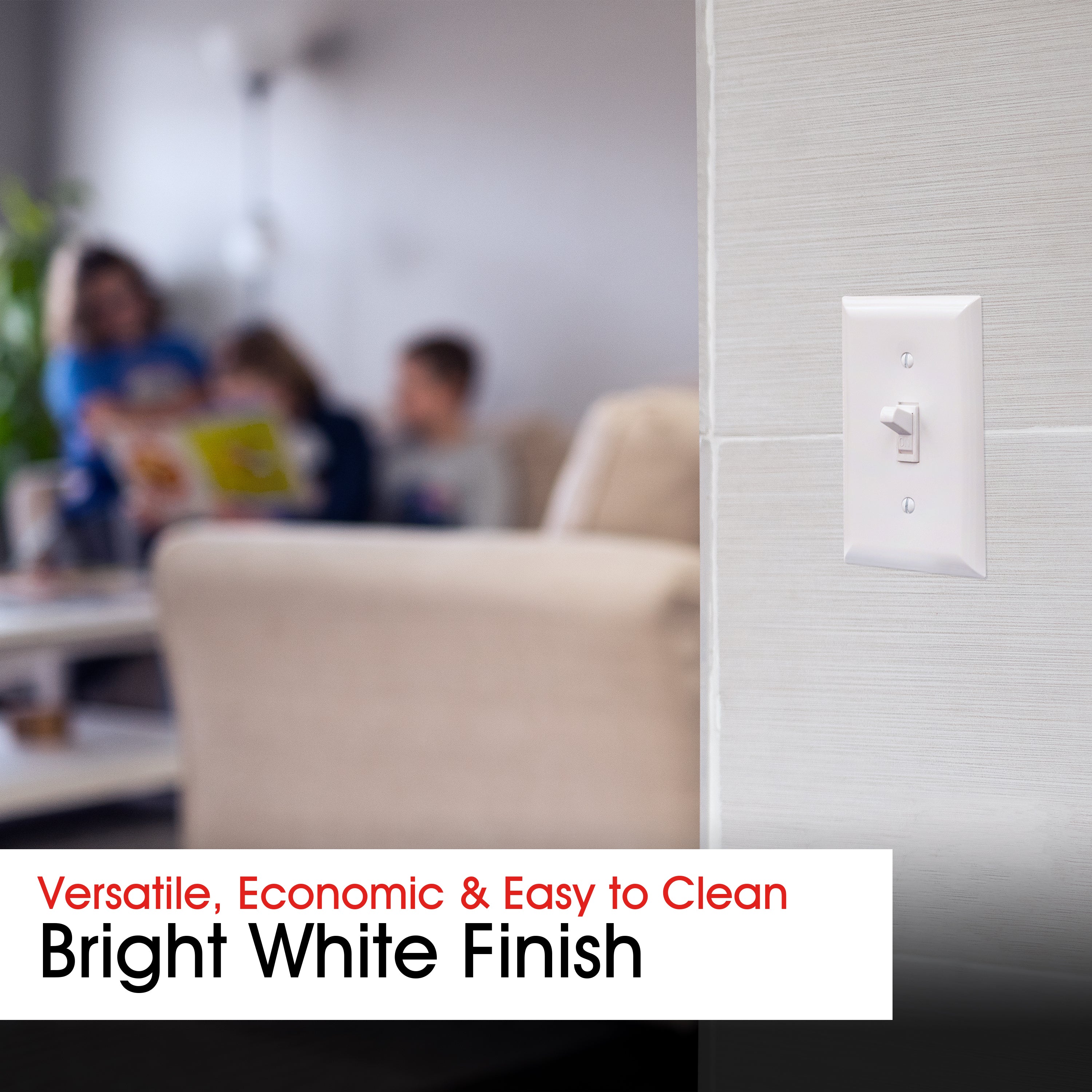 Power Gear Single Oversized Wall Plate Cover, White