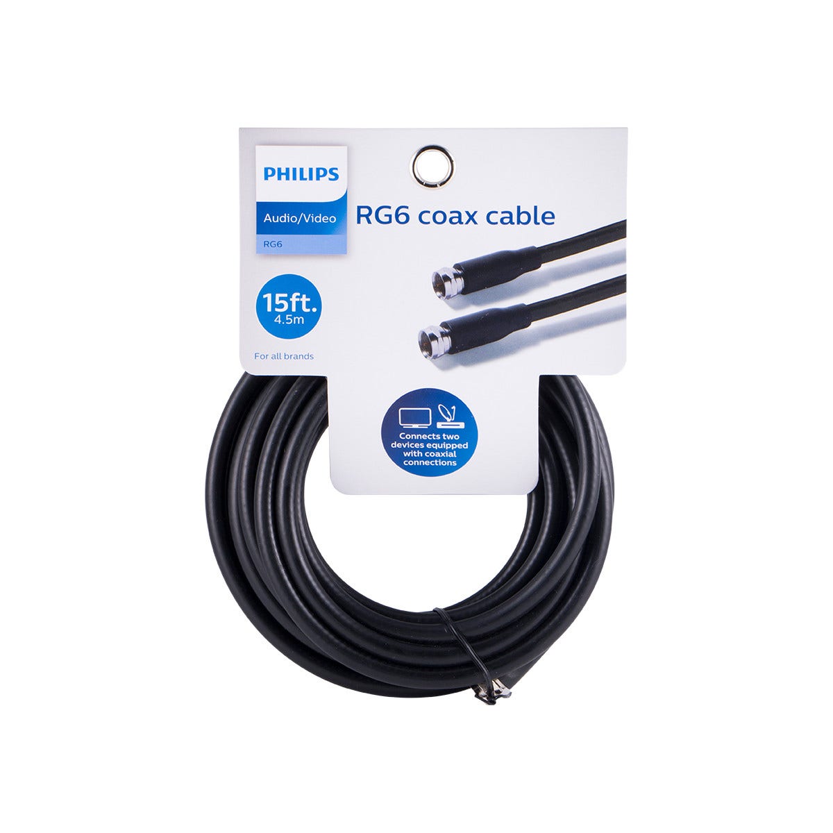 Philips 15ft. RG6 Coaxial Cable, Black