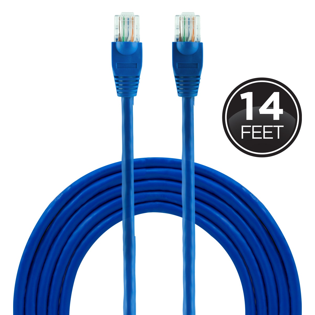 GE Pro 14ft. Cat6 Ethernet Internet Cable, Blue