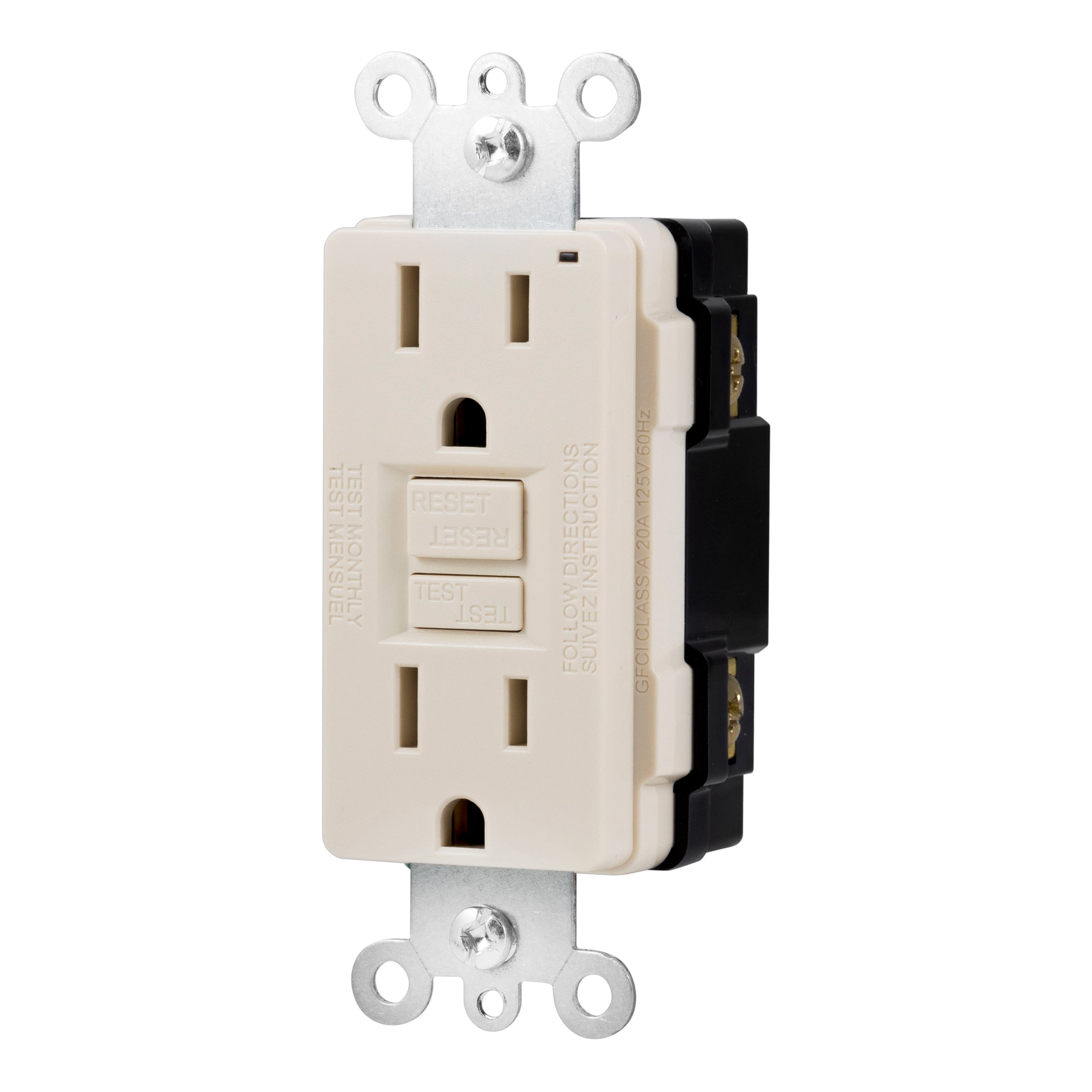 GE GFCI Outlet, 15A, White