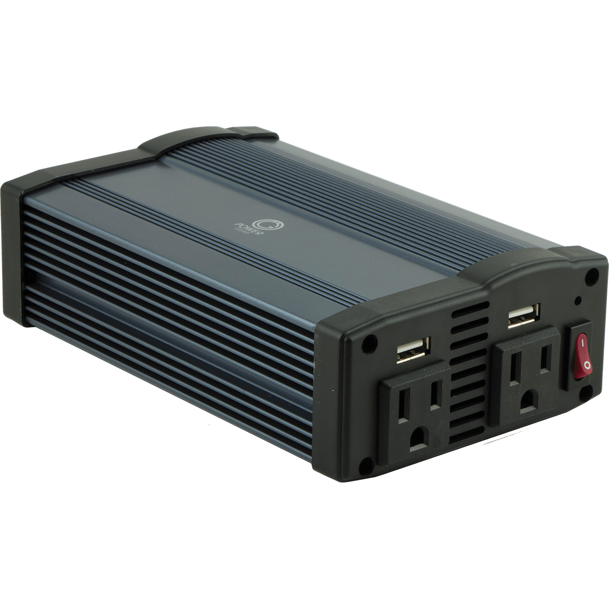 Power Gear 2-Outlet 2-USB Charging Portable Power Inverter, Black