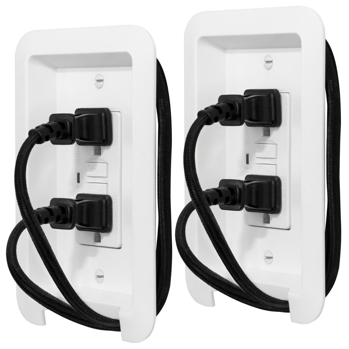 Cordinate Cord-Wrap Single Rocker Light Switch Wall Plate, 2 Pack, White