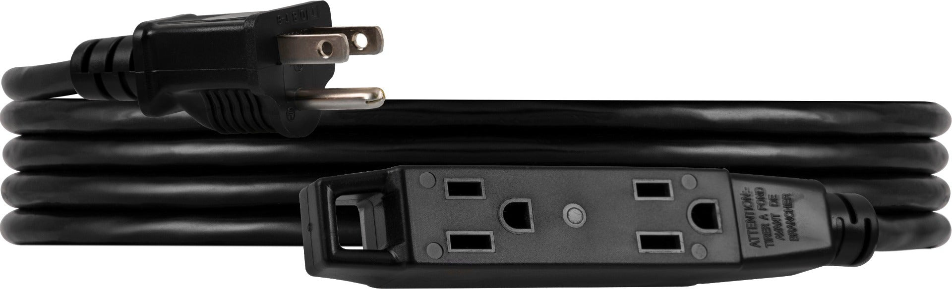 UltraPro 3-Outlet 9ft. Heavy Duty Indoor/Outdoor Extension Cord, Black