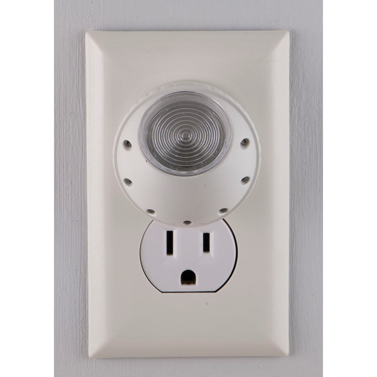 GE Light Sensing Rotating LED Night Light, White
