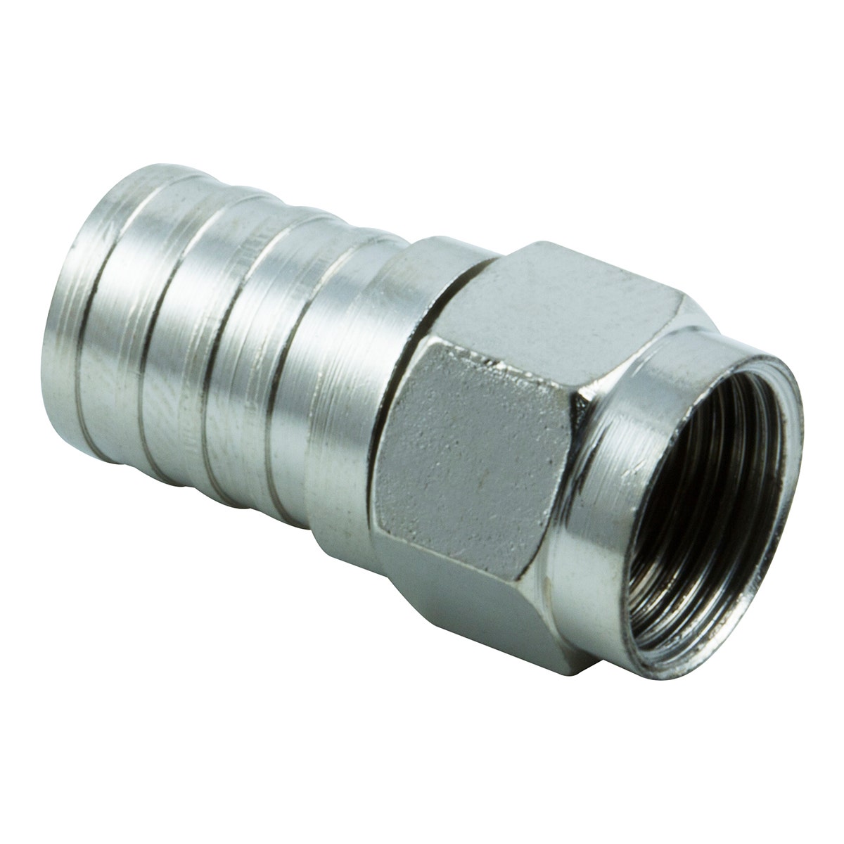 GE RG6 Crimp-On F-Type Connectors, Silver, 2 Pack