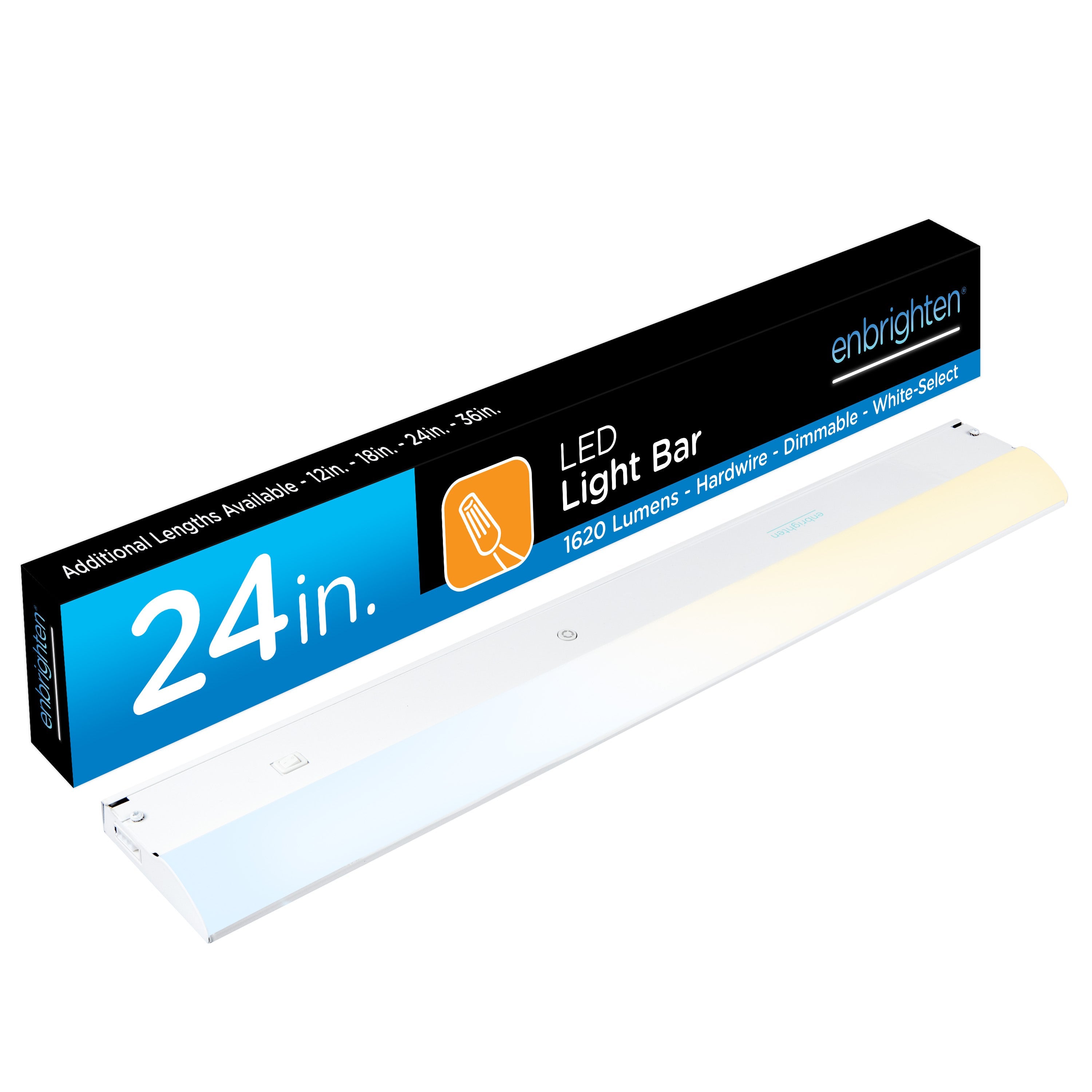 Enbrighten 24in. Direct Wire LED Light Bar, White