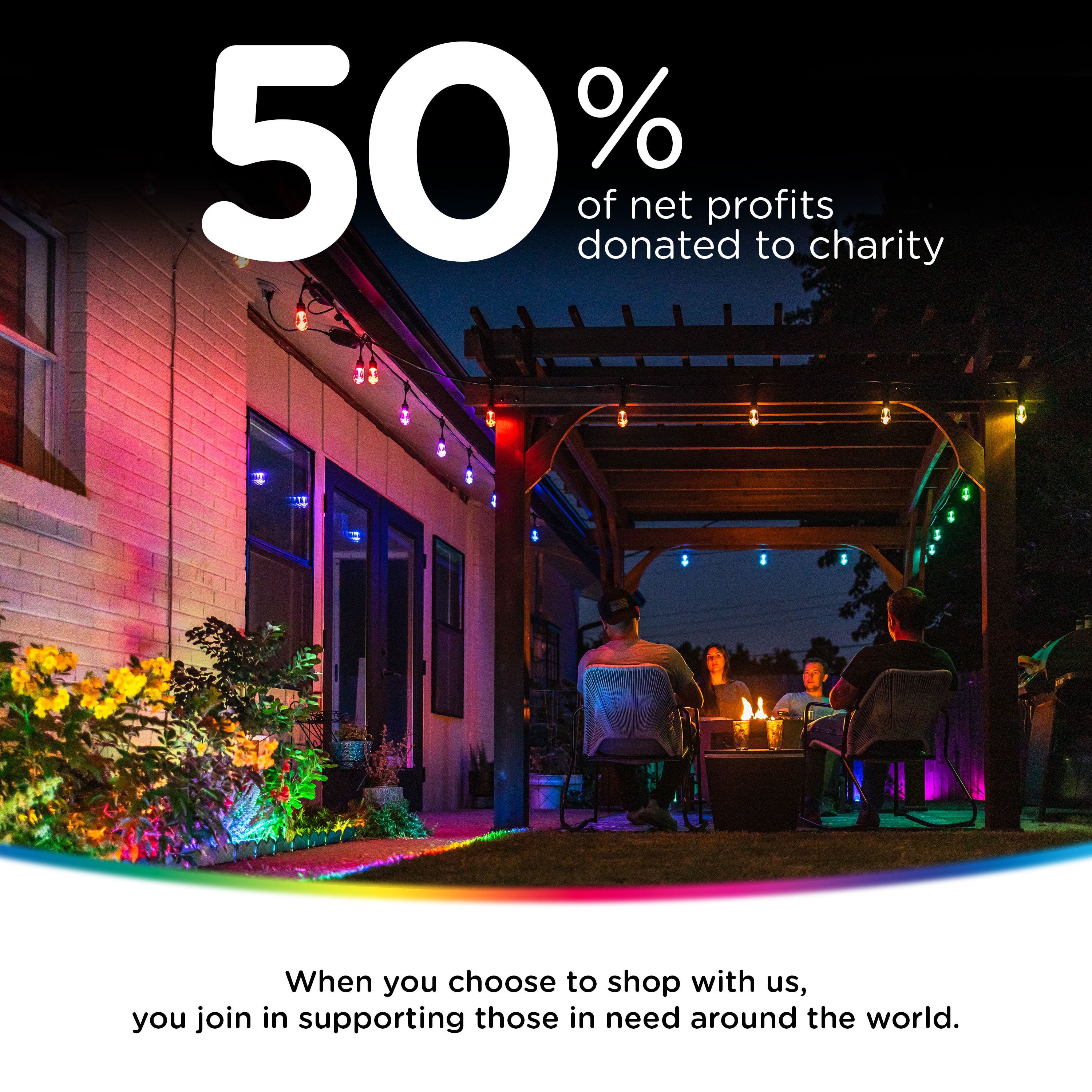 Enbrighten WiFi VIBE Color-Changing Permanent Outdoor Eternity Eave Lights, 108 Lights, 150ft. White