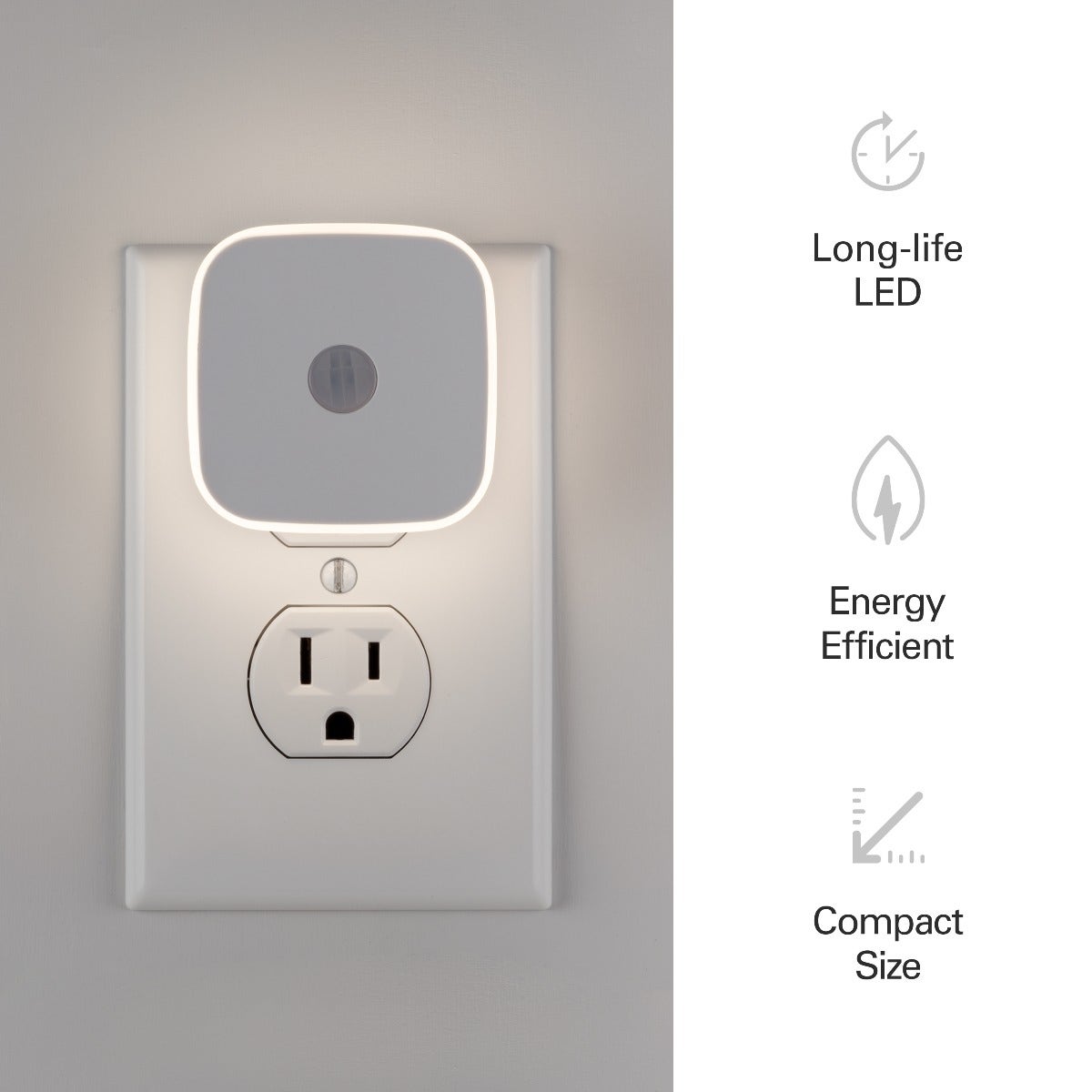 Lights by Night Mini Motion Sensing LED Night Light, 2 Pack, White