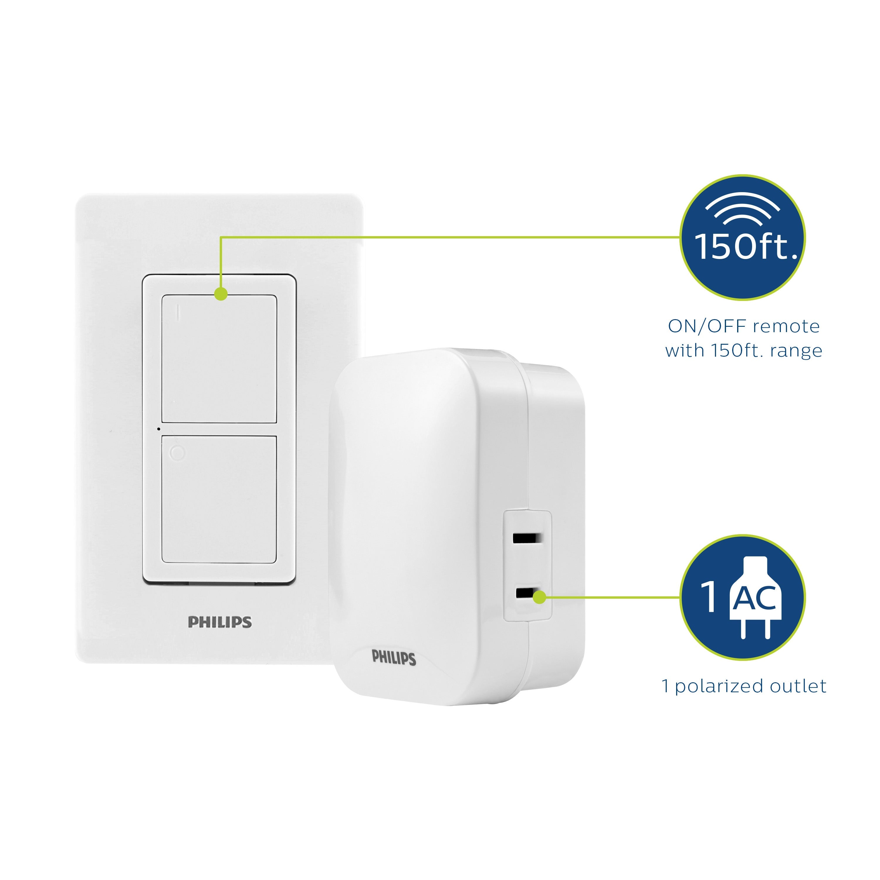 Philips Wireless On/Off Switch with Remote, White