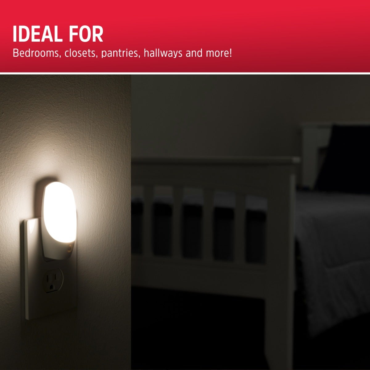 Energizer Plug-In Light Sensing LED Night Light, White